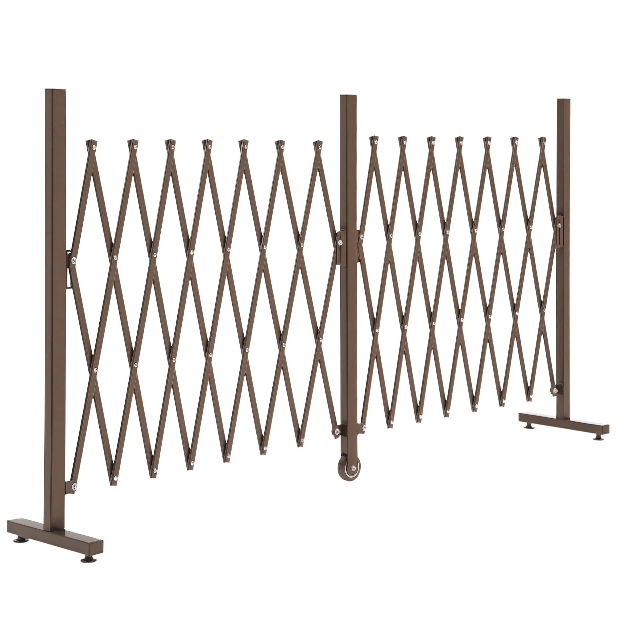 Outsunny Expanding Trellis Fence, 405 x 103.5 cm, Dark Brown | Aluminium Alloy, Freestanding Movable & Foldable Garden Screen Panel, Pet Safety Fence, Patio Lawn Decoration
