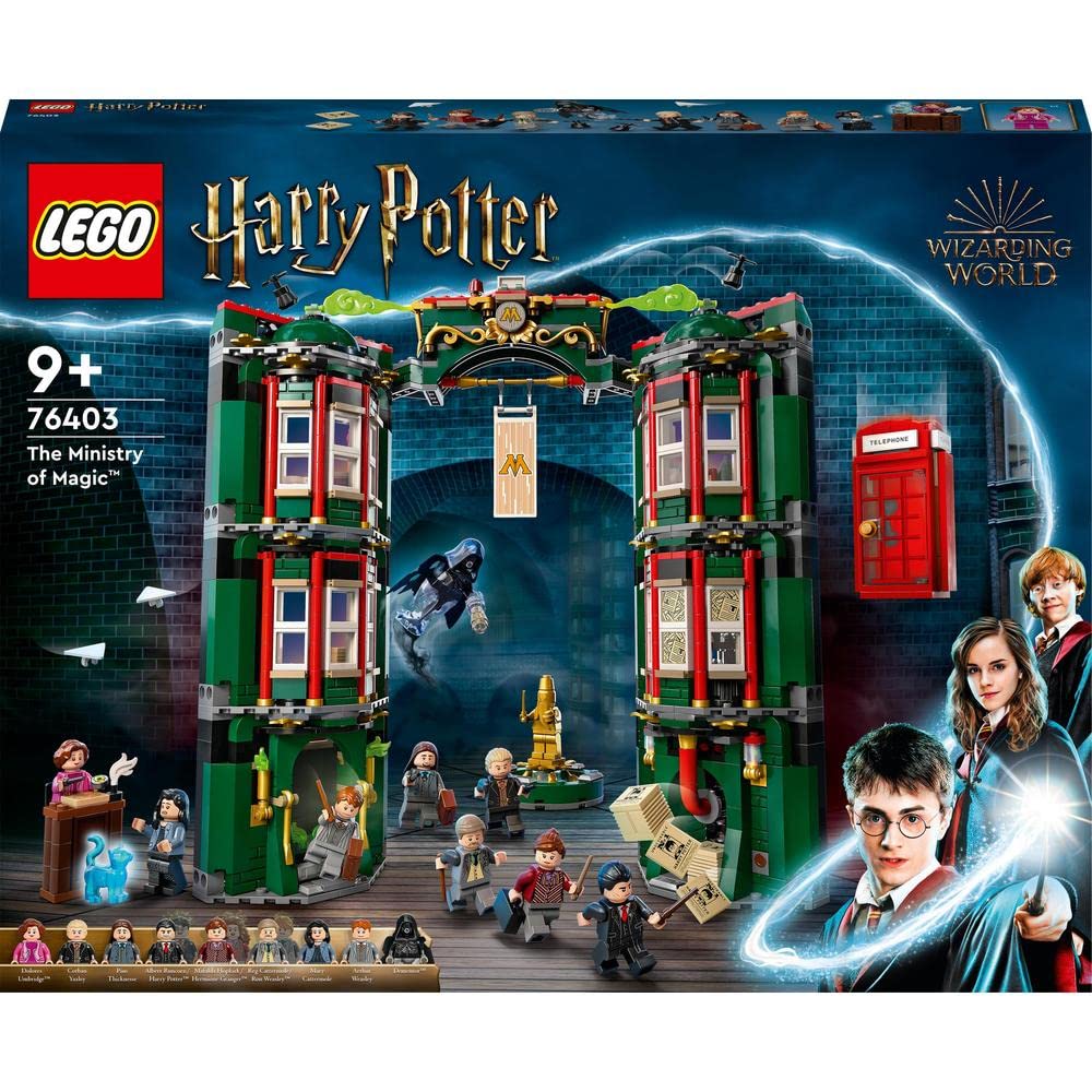 LEGO 76403 Harry Potter Ministerio de Magia, Película La Orden del Fénix, Maqueta para Construir, 12 Minifiguras Incluyen a Harry, Ron y Hermione, Juguete Modular Transformable, Regalo Coleccionable