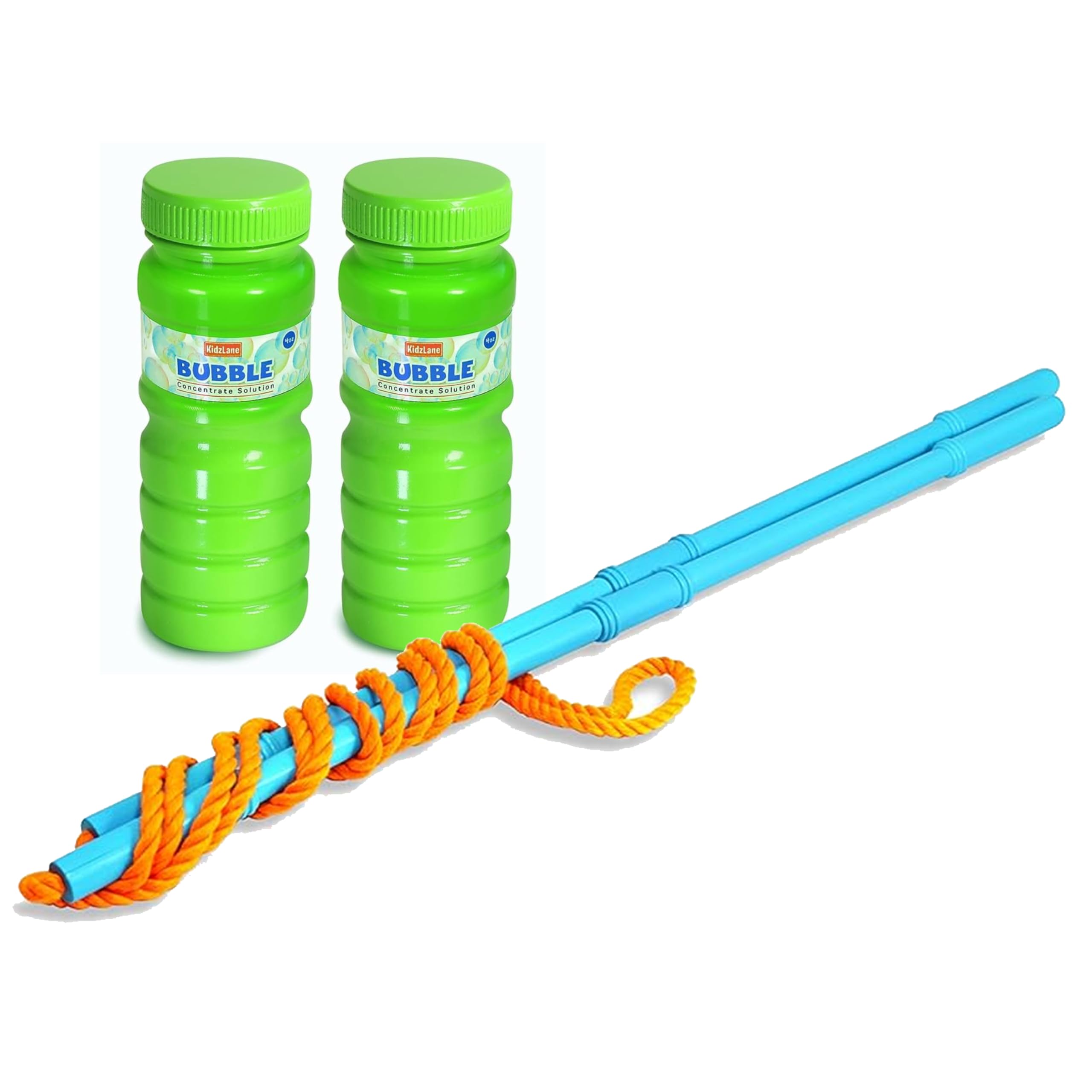 KidzlaneBubble Wand with 24 oz of Mixed Giant Bubble Solution | Giant Bubble Wands for Kids | Outside Toy Big Bubble Maker | Bubble Toys for Outdoor Play Ages 3plus