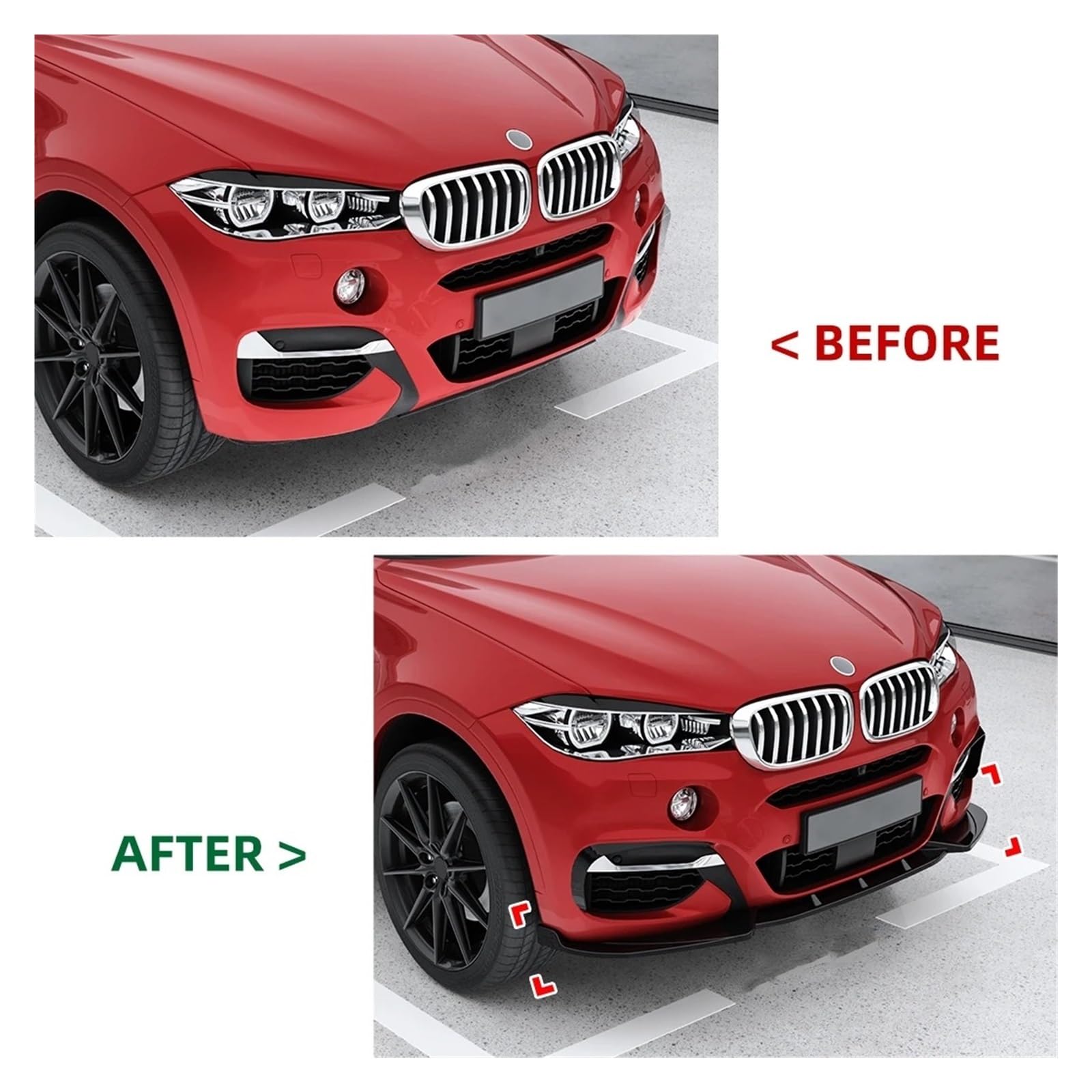 Coche Alerón Delantero para BMW para X6 para F16 para M para Sport 2015-2019 Parachoques Delantero Difusor Labios Kit Carrocería Protector Alerón