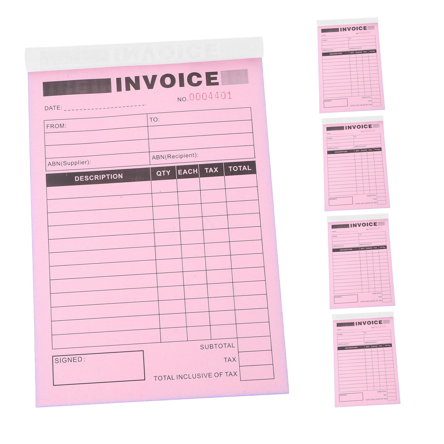 Uonlytech Libro delle Ricevute Doppia Copia 5 Pezzi con Supporto Integrato in Carta per Piccole Imprese Ordine Informazioni Ristorante e Fiorista