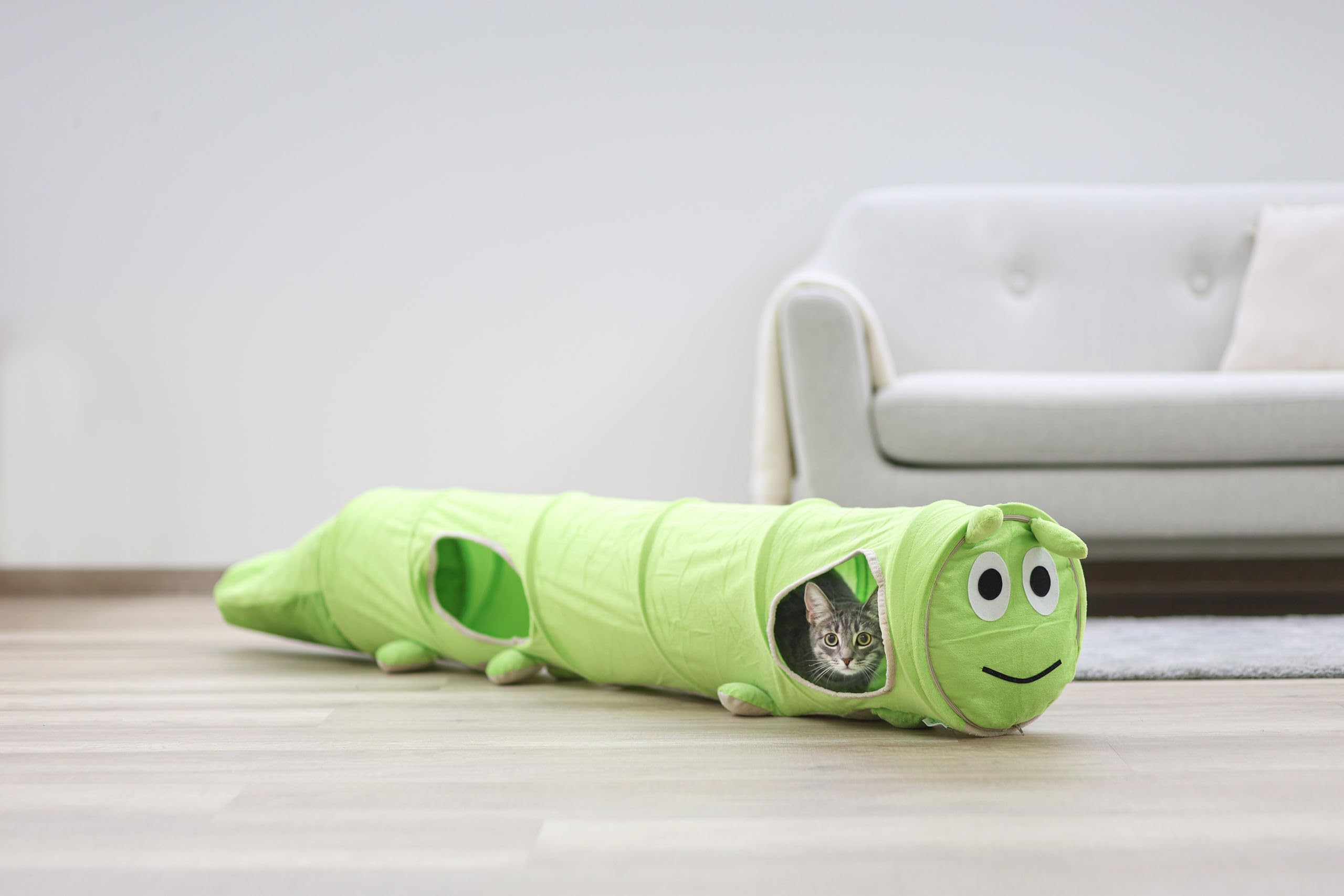 Kerbl Pet 81631 - Túnel para Gatos (30 x 170 cm), diseño de Oruga