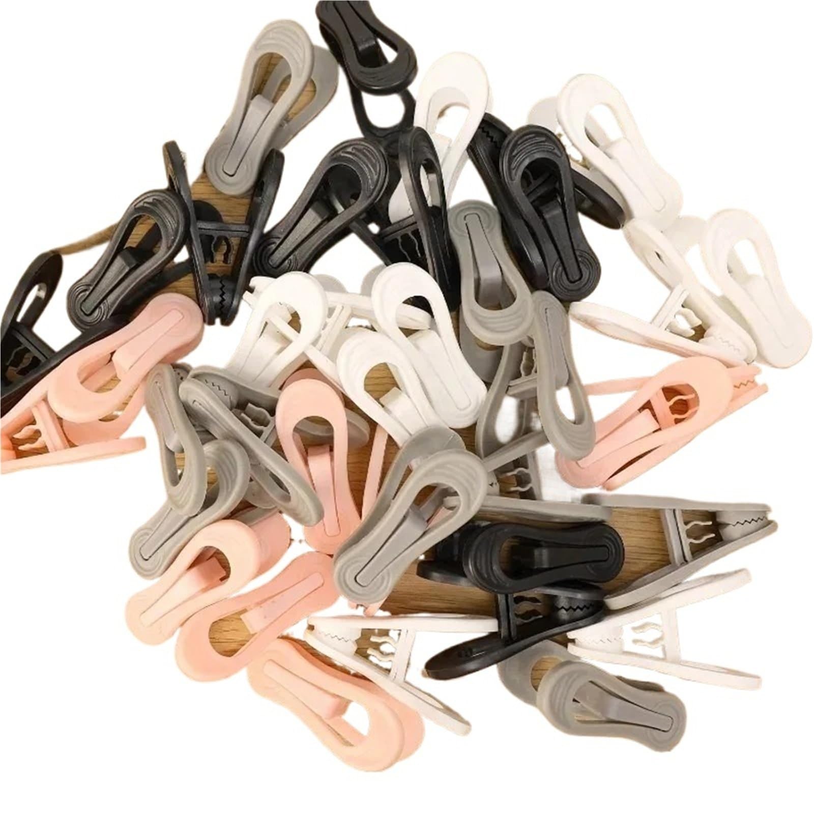 Plastic Clothes Pegs Clothes Photo Hanging Clip Portable Plastic Clothespins Windproof Laundry Pin Clips For Towel Socks(Black- 10pcs)