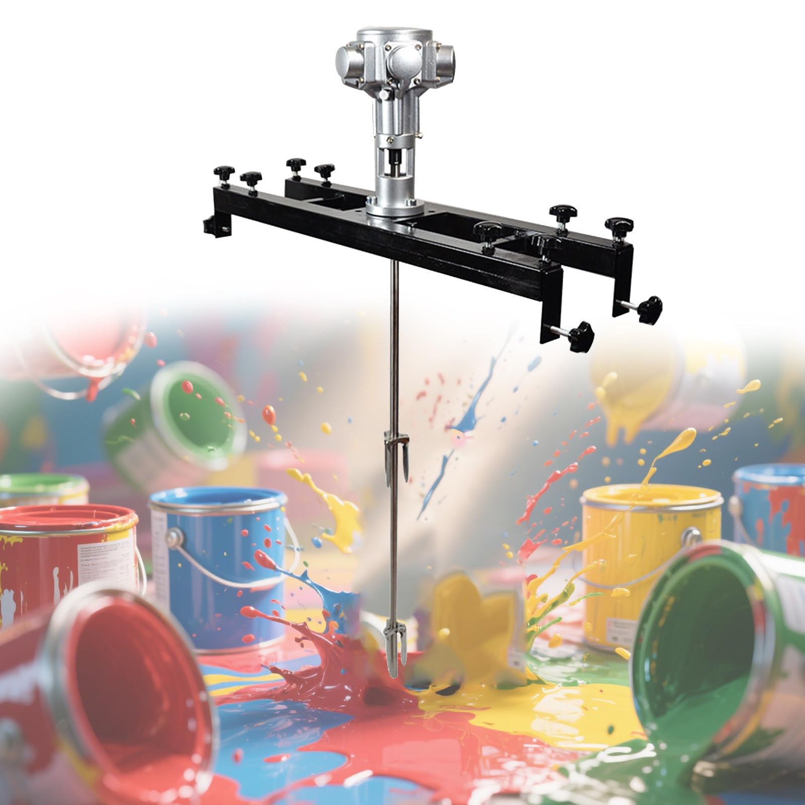 Miscelatore pneumatico per vernice, elica pieghevole orizzontale, 1/2hp-1hp, 1000/1800/2500rpm, pressione costante 6-8kg, design a 3 cilindri per una miscelazione efficiente