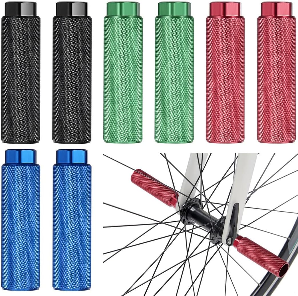 Aluminum Alloy Pegs Set, 4 Pairs Anti-Slip Foot Pedals, Sturdy Rear Stands For Bmx, Road Bicycles, 3/8In Axle Fit