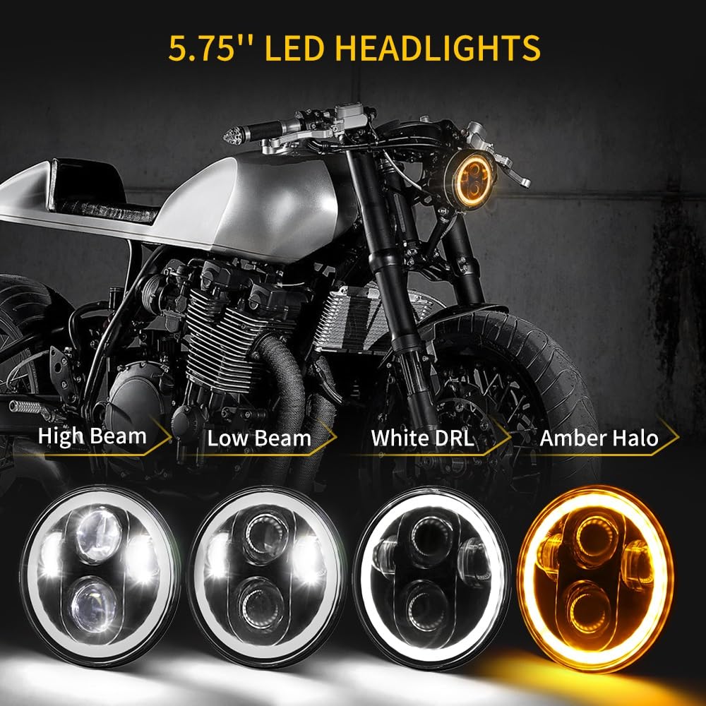 5,75-calowy reflektor Led motocyklowy Wysoka martwa wiązka 6000k 3500k DRL 12V 24V dla samochodu terenowego Motocykl ciężarówka(Model 05 1pcs)