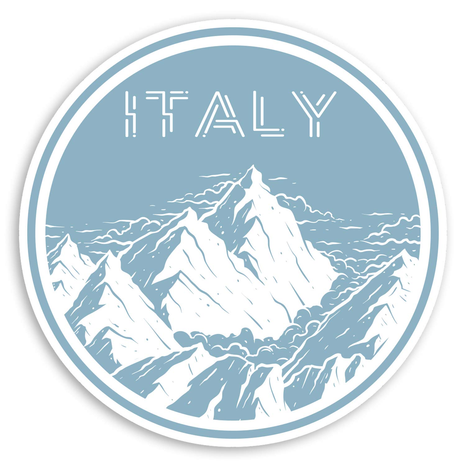Destination Vinyl Ltd Multi 2 X 10Cm Italy Vinyl Stickers - Mountain Travel Skiing Sticker Luggage #20308 (10Cm Wide)