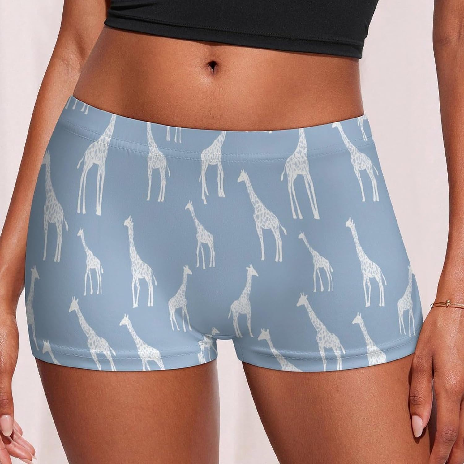 Giraffes Pattern Funny Women's Boxer Briefs Breathable Underpants Trunks Stretch Underwear