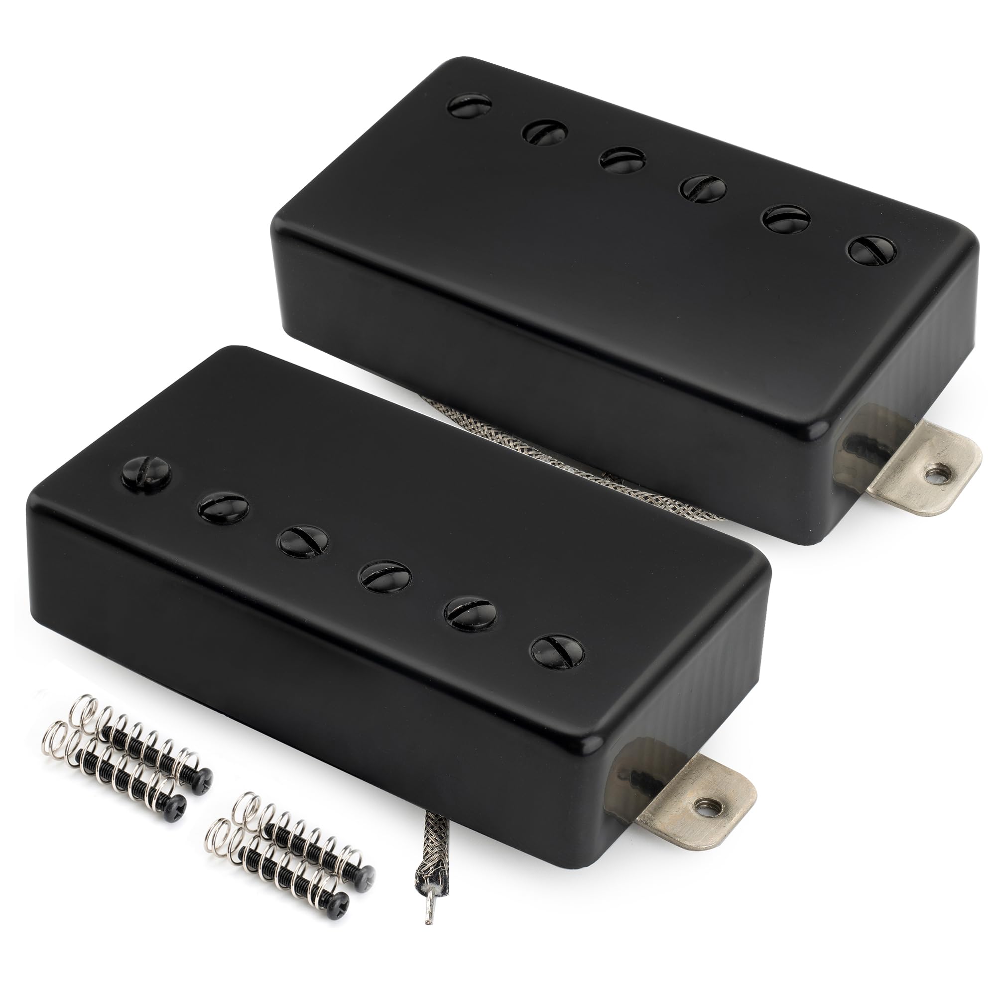 Musiclily Pro LP-CBLA Alnico 5 Covered Humbucker Tonabnehmer Set 7,8K/8,8K für LP Style E-Gitarre, Schwarz