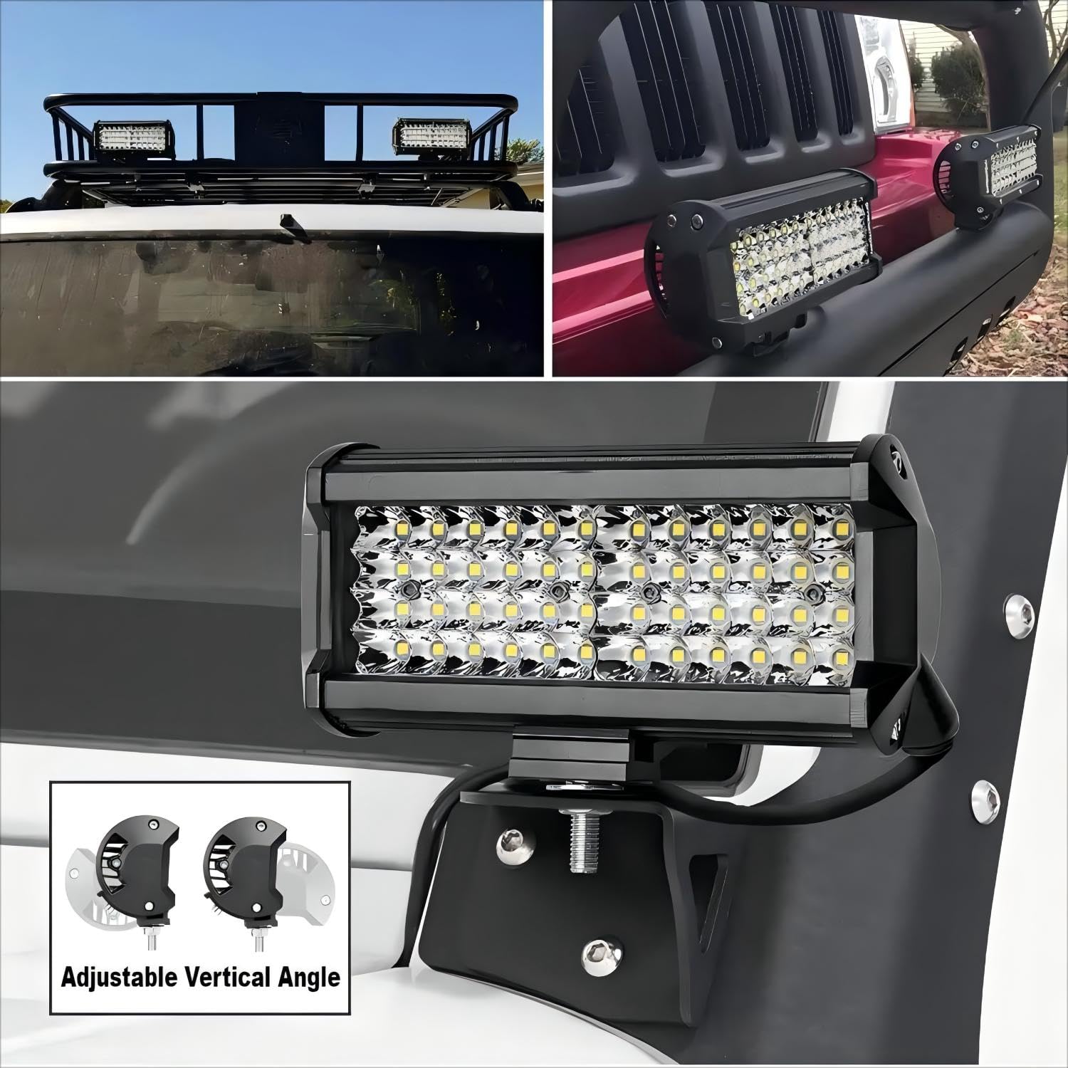 Faro da lavoro LED, 2 x 7 pollici 288W Barra led Trattore Auto,12v 24v,Faretto Faro Luci led,Off-road Fendinebbia Impermeabile Per Fuoristrada Moto SUV Camion