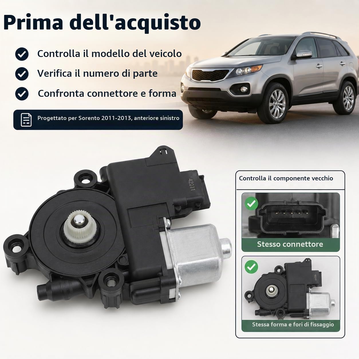 Motore per Alzacristallo Elettrico, 82450 2P010 Motore per Finestrino per Portiera Auto, Motore di Sollevamento per Finestrino Anteriore Universale Lato Guida Ad Alte Prestazioni