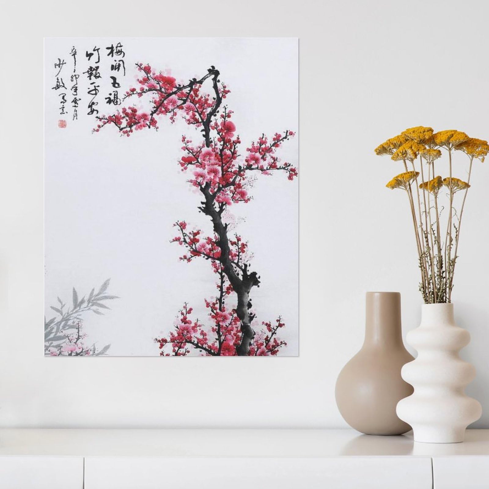 Amazon.co.jp: 絵画 梅の花の中国画インテリア 絵画 中国の花の壁