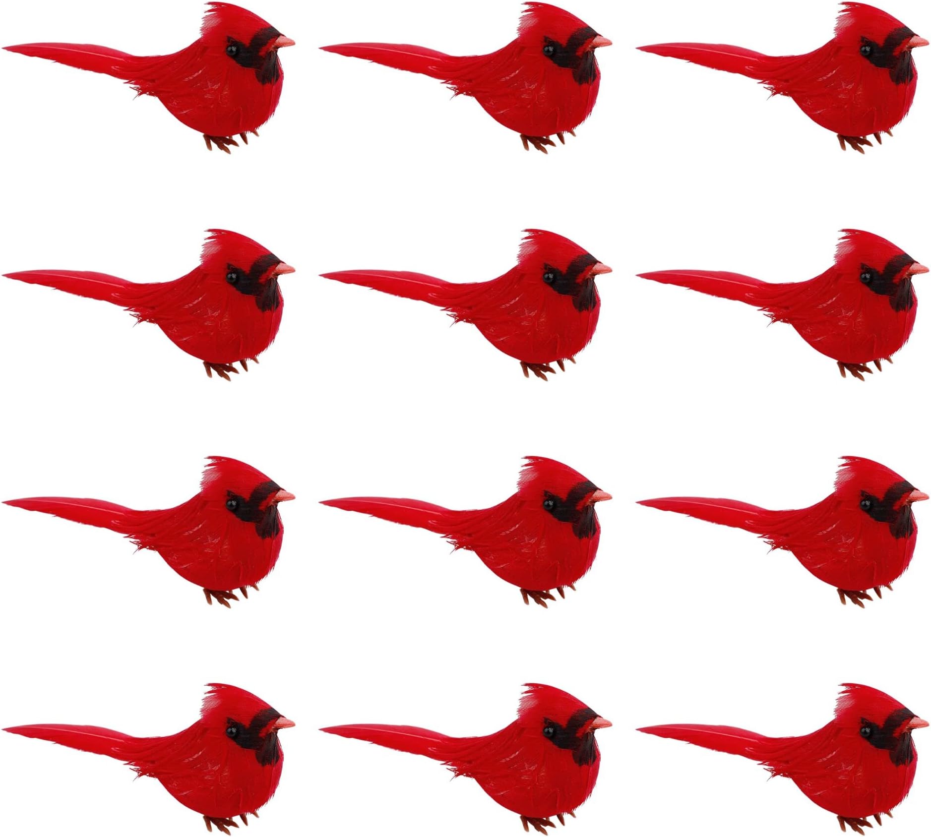 Warmtree 20 Pcs Artificial Christmas Cardinal Birds Simulation Red Birds Feather Mini Bird Decorative Fake Birds for Christmas Tree Craft Home Ornaments Garden Wedding Decoration