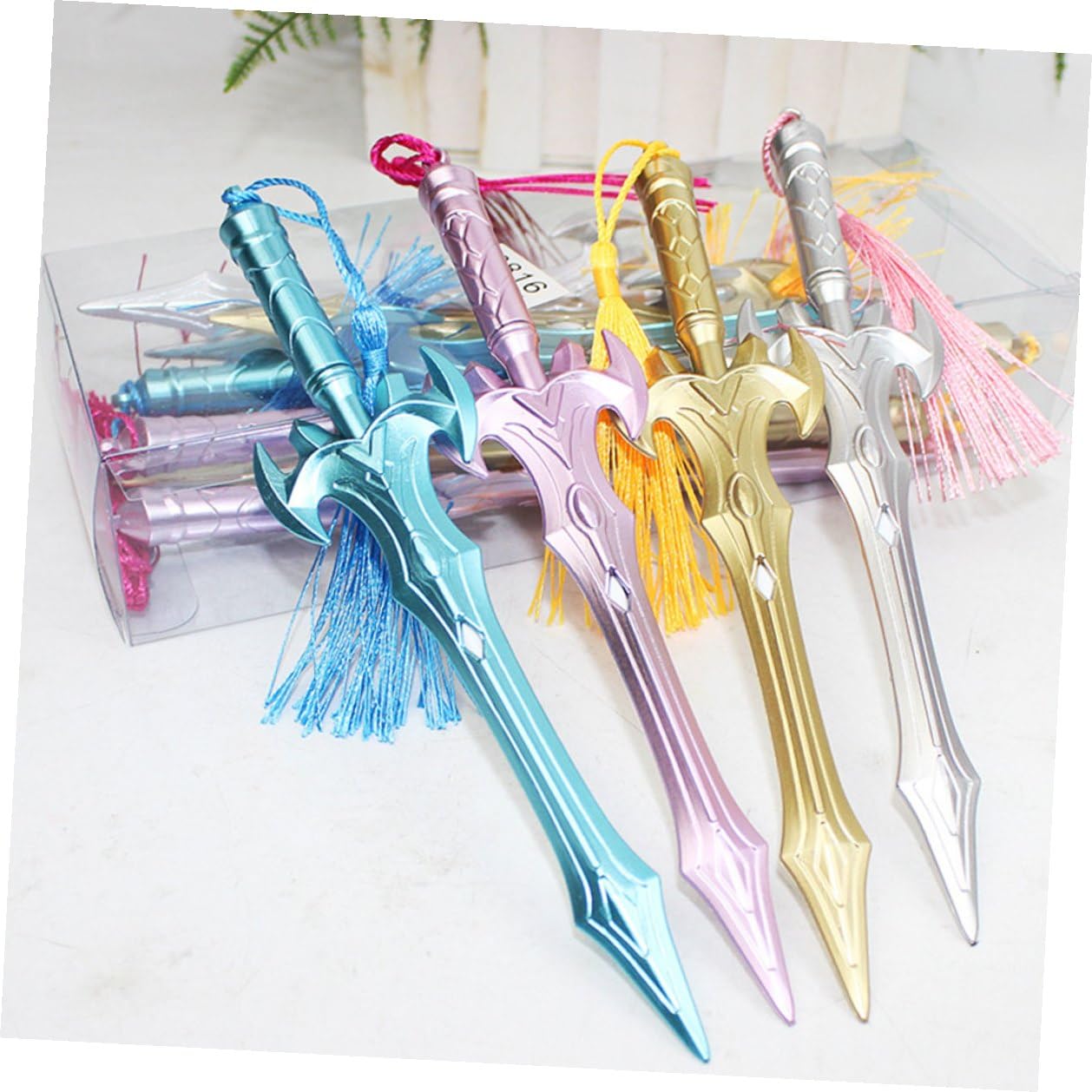 Housoutil 36 Pièces Lot de Stylos Gel Original avec Pendentif Tassel Stylos Gel pour Étudiants Compact pour Bureau et