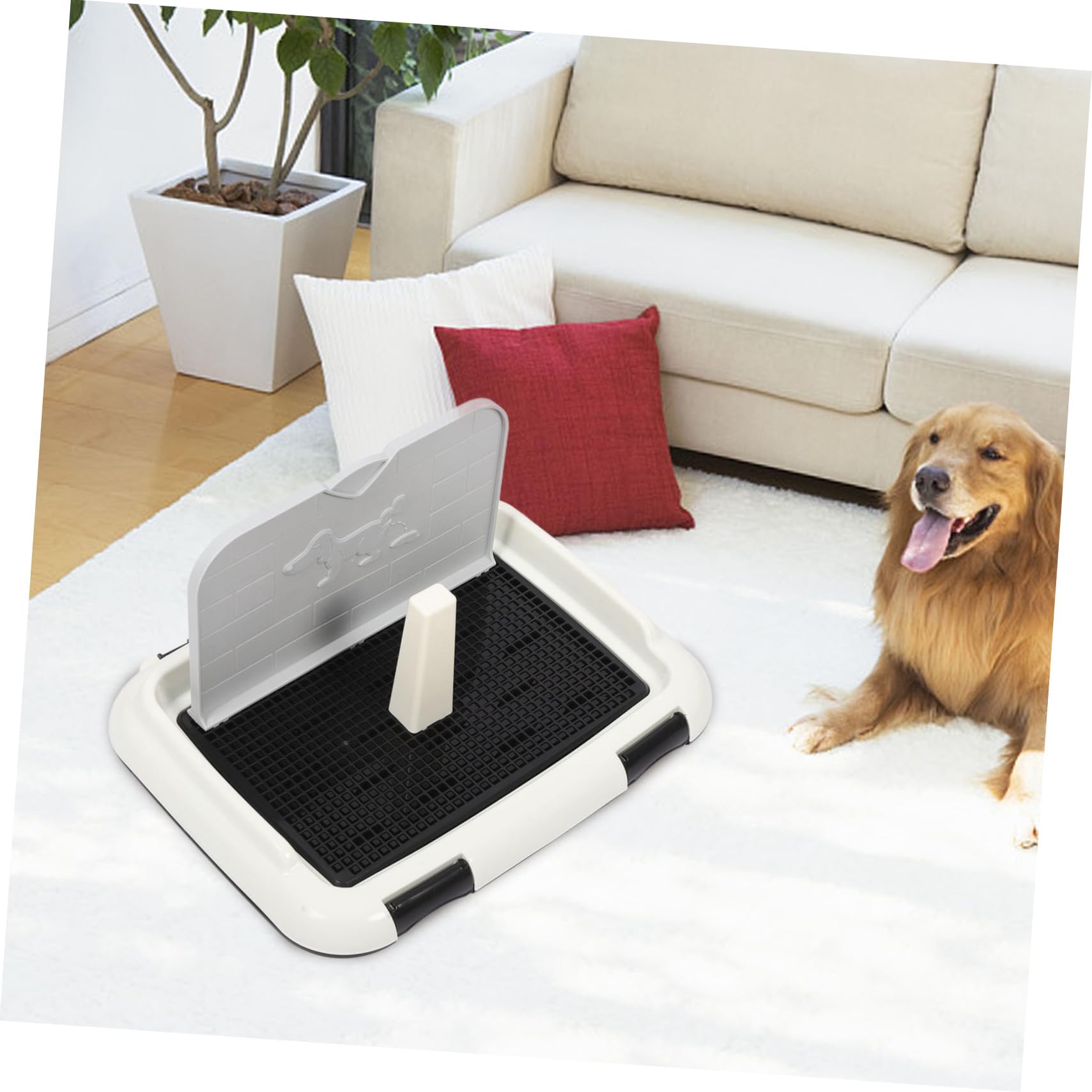 ORFOFE Inodoro para Cachorros de Plástico Negro Malla Antideslizante | Desmontaje Sencillo y Limpieza Fácil, Apto para Perros Pequeños y Medianos, Uso en Oficina o Baño