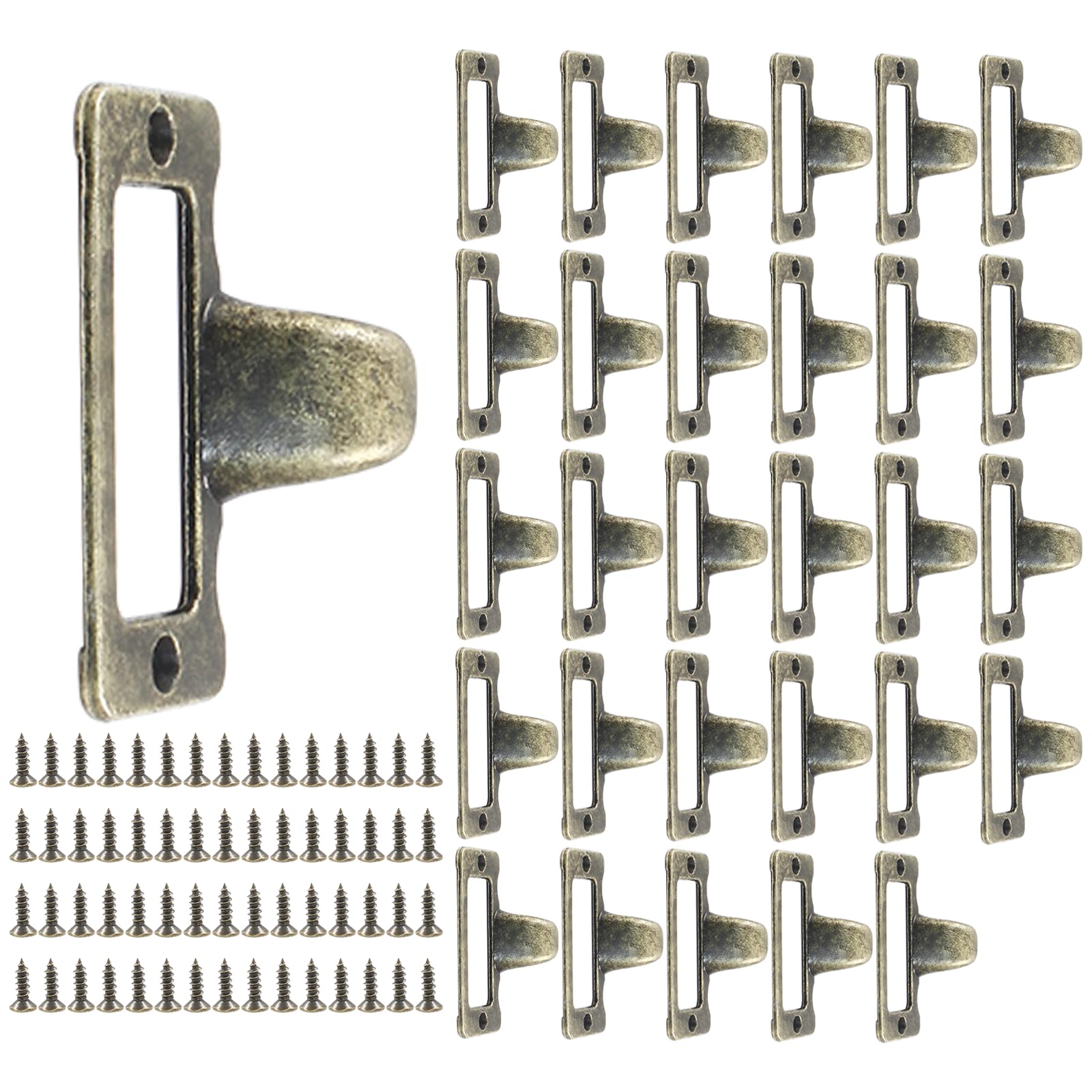 suiwotin 30pcs Card Catalog Drawer Pulls, Antique Bronze File Label Card Holder Pull Handle, Apothecary Drawer Pulls for Library, Office, Bookselves,