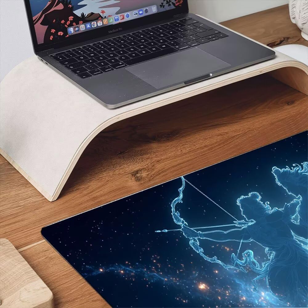 Alfombrilla Ratón XXL Alfombrilla Escritorio 1800x900mm Mouse Pad Mejora la Precisión y la Velocidad con Base de Goma Antideslizante y Bordes Cosidos Duradera (Sagitario De La ConstelacióN) xR8-854