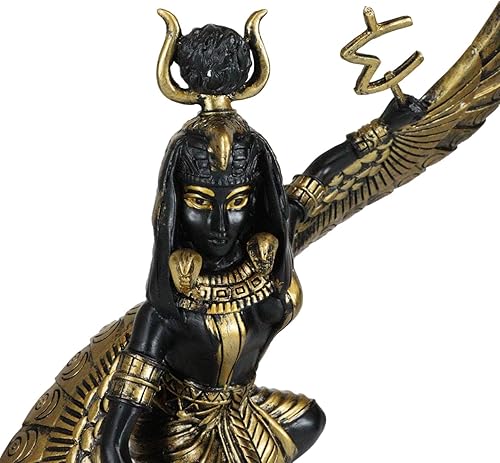 Miniatura 4 de Ebros Gift Diosa egipcia de la maternidad y madre mágica Isis Ra sosteniendo Ankh con alas abiertas Estatua decorativa 9 pulgadas H Dioses y diosas