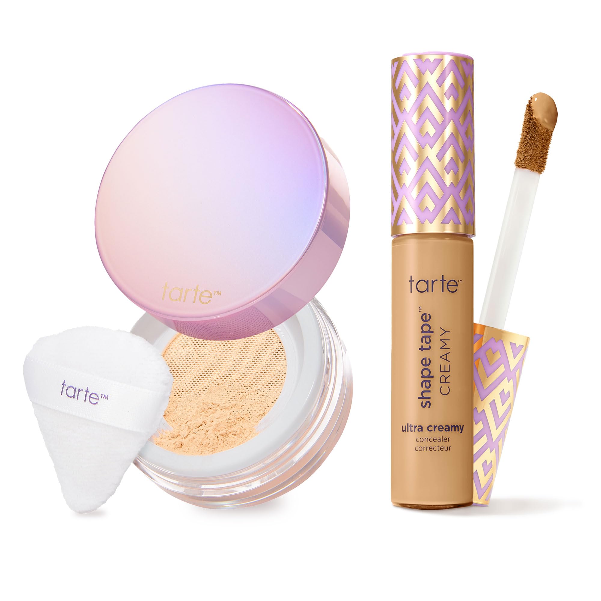 tarte shape tape creamy concealer and creaseless setting powder