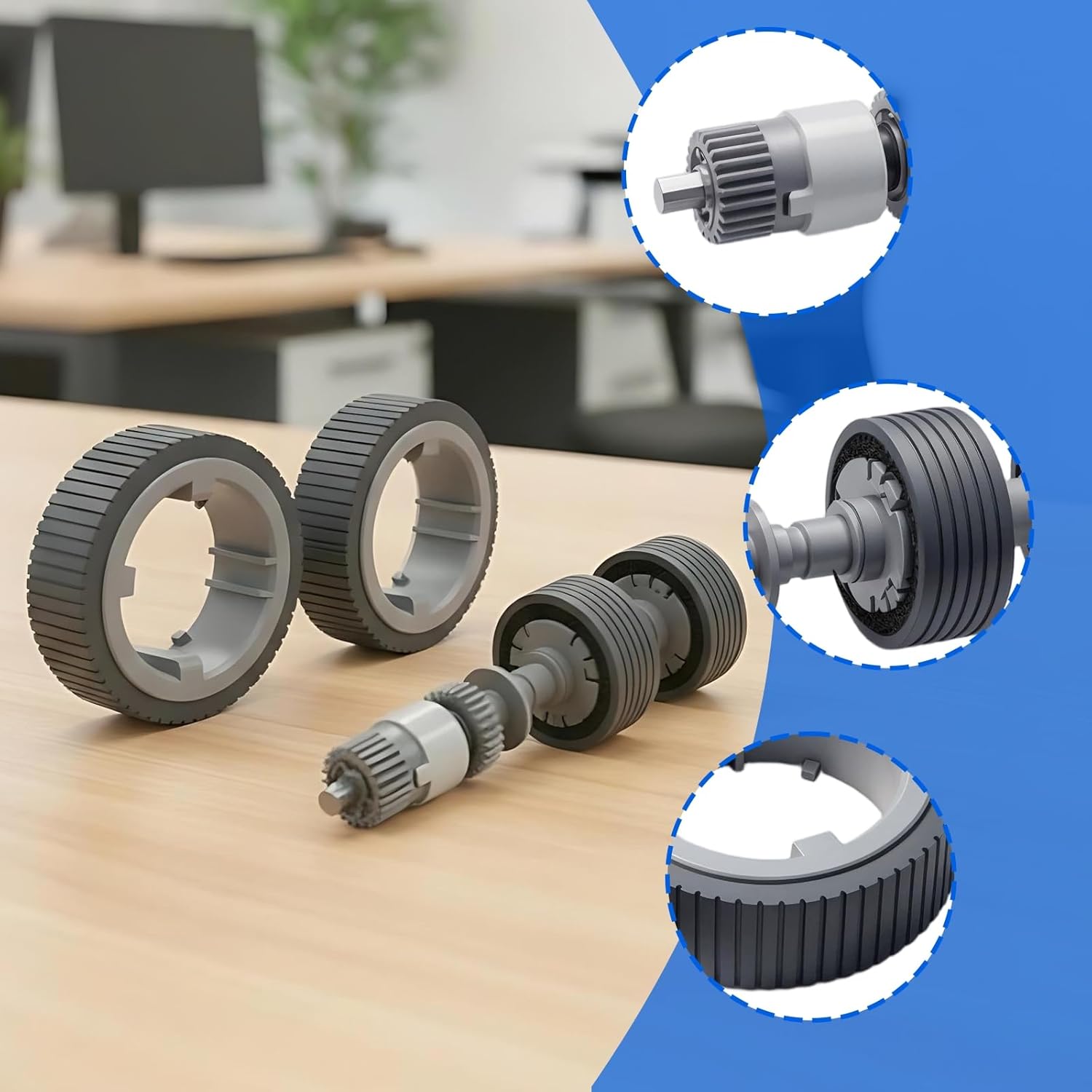PA03810-0001 PA03810-0002 Scanner Brake and Pick Roller for Fujitsu fi-8150 fi-8250 fi-8170 fi-8270 fi-8190 fi-8290 fi8150 Rollers CG01000-304101 Scanner Roller Kit