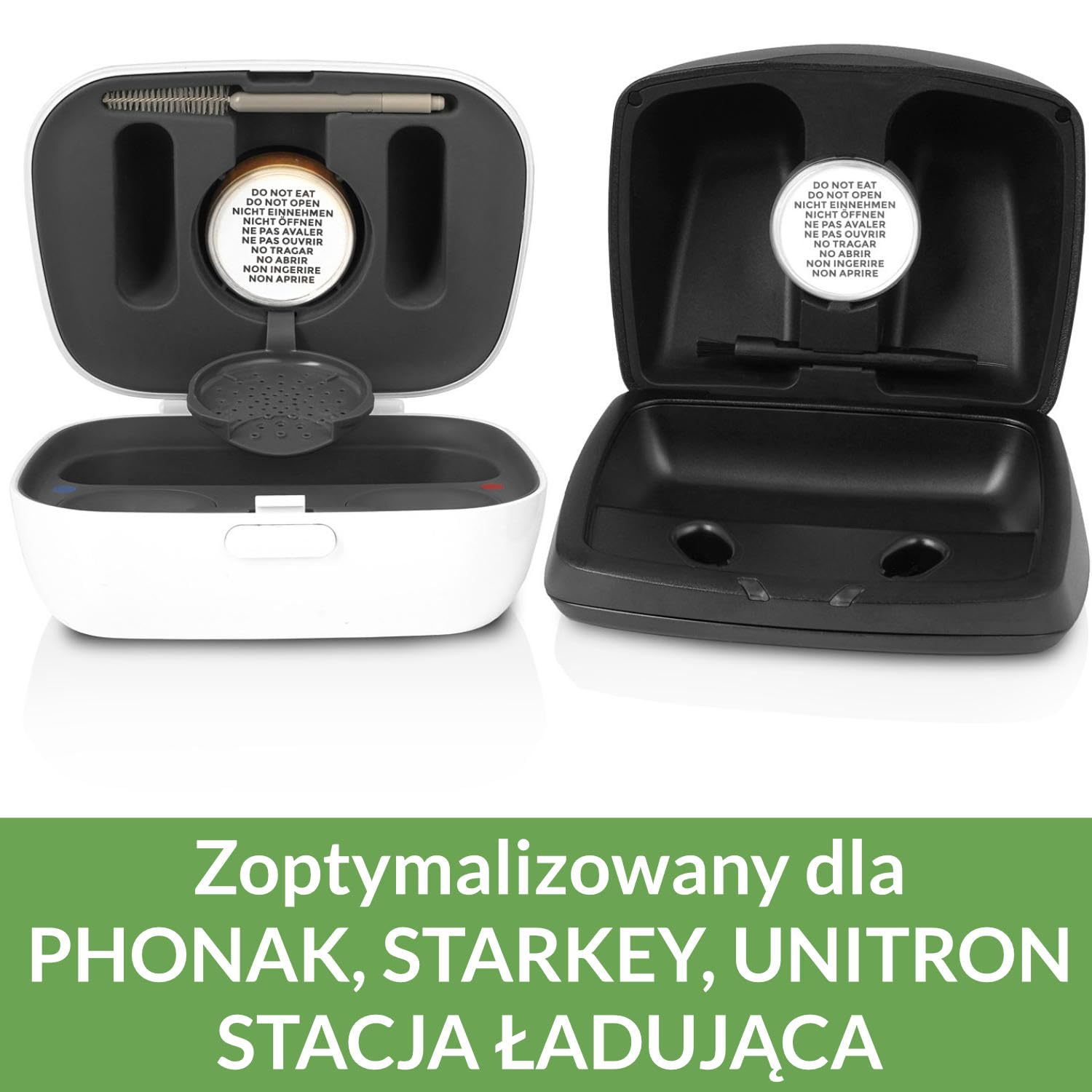 JB White 10 kapsułek osuszających do aparatów słuchowych | Kompatybilne z podstawką ładującą Phonak | Uniwersalne z kolorowym wskaźnikiem | Akcesoria (3 g, indywidualnie zapakowane)