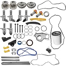 AT4Z-6268-A 3.5L Engine Timing Chain Kit with Chains Guides Tensioners Phasers Fits for Ford F-150 2013-2016 3.5L Ecoboost V6 with Solenoids Replace#AT4Z-6256-B AT4Z-6268-C AT4Z-6306-A