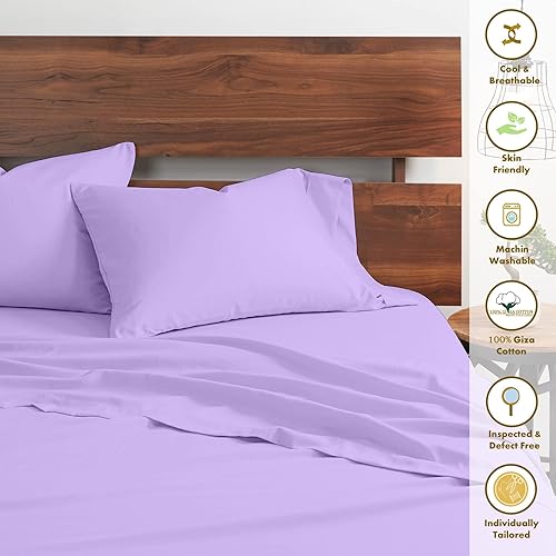 Miniatura 4 de Neighbourhood Home My- Juego de sábanas de almohada de algodón Giza 100% certificado, tamaño Queen, tejido de satén suave, tela transpirable, se