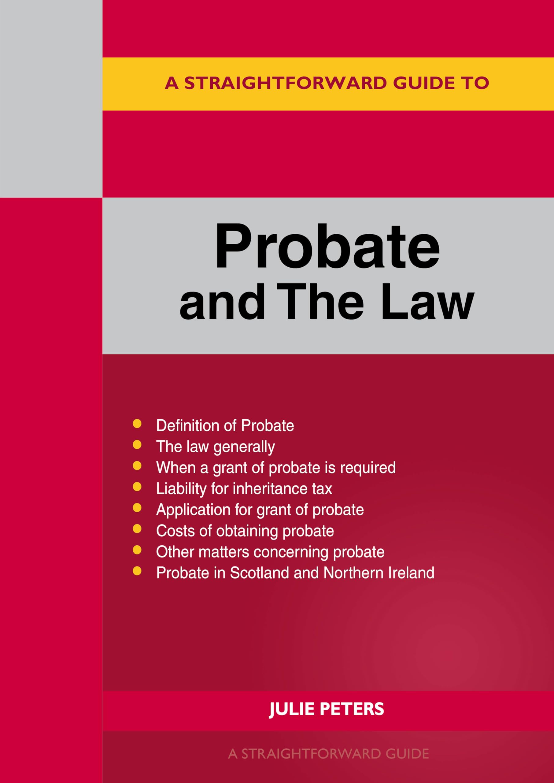 A Straightforward Guide to Probate and The Law by Julie Peters PAPERBACK