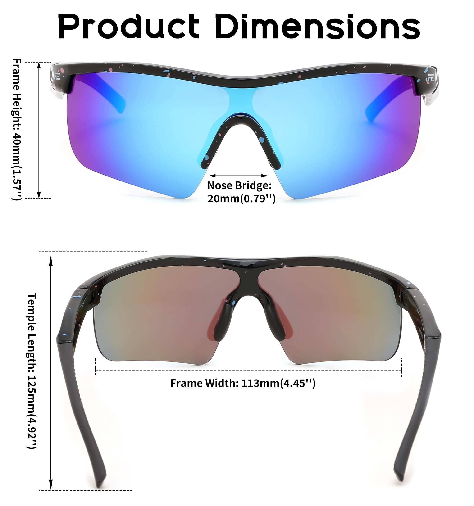 Gafas de sol polarizadas TR90 para niños adolescentes ciclismo FEISEDY