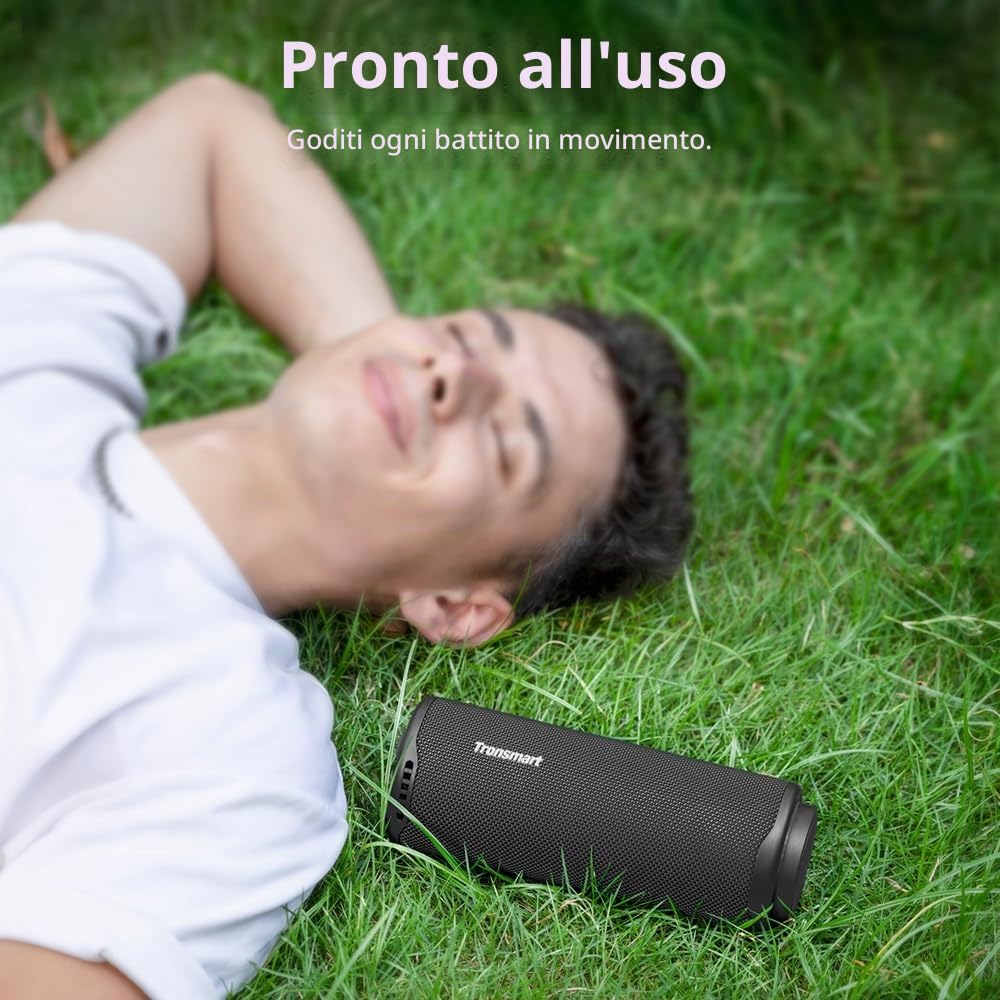 Tronsmart T8 Cassa Bluetooth Portatile da 40W, Luci LED, Protezione dall'acqua IPX7, Bassi Potenti con Suono Stereo Hi-Fi, Altoparlante Wireless con EQ per Campeggio, Ciclismo, Interni e Esterni