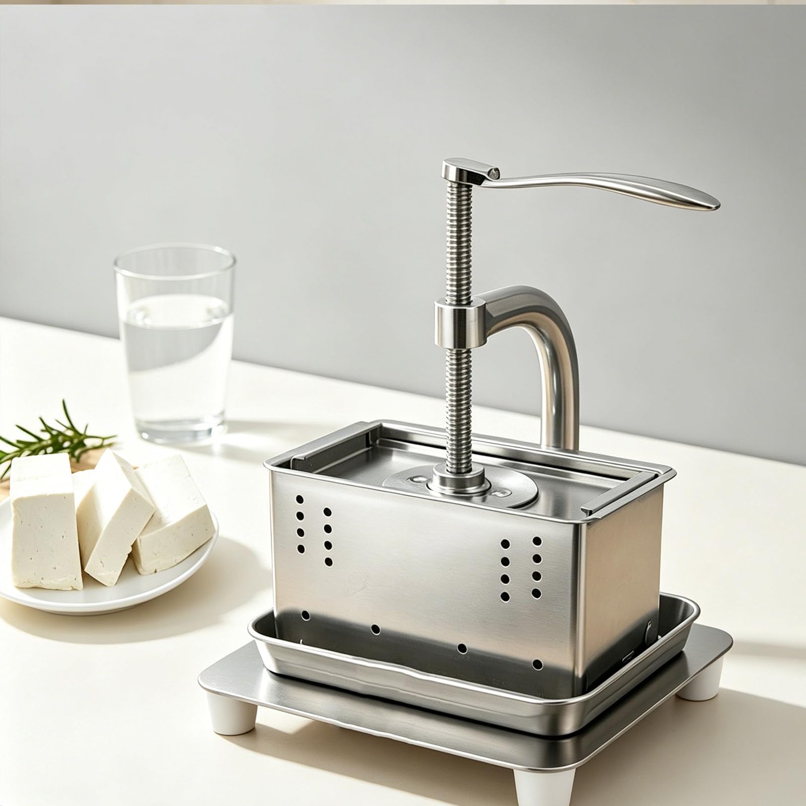 Fcttcd Tofu Press Stainless Steel Paneer Maker, With Upgraded Deep-press Design, Pressure Adjustable, Easy To Use And Clean, Cheese Press For Homemade Tofu, Paneer, Vegan Cheese