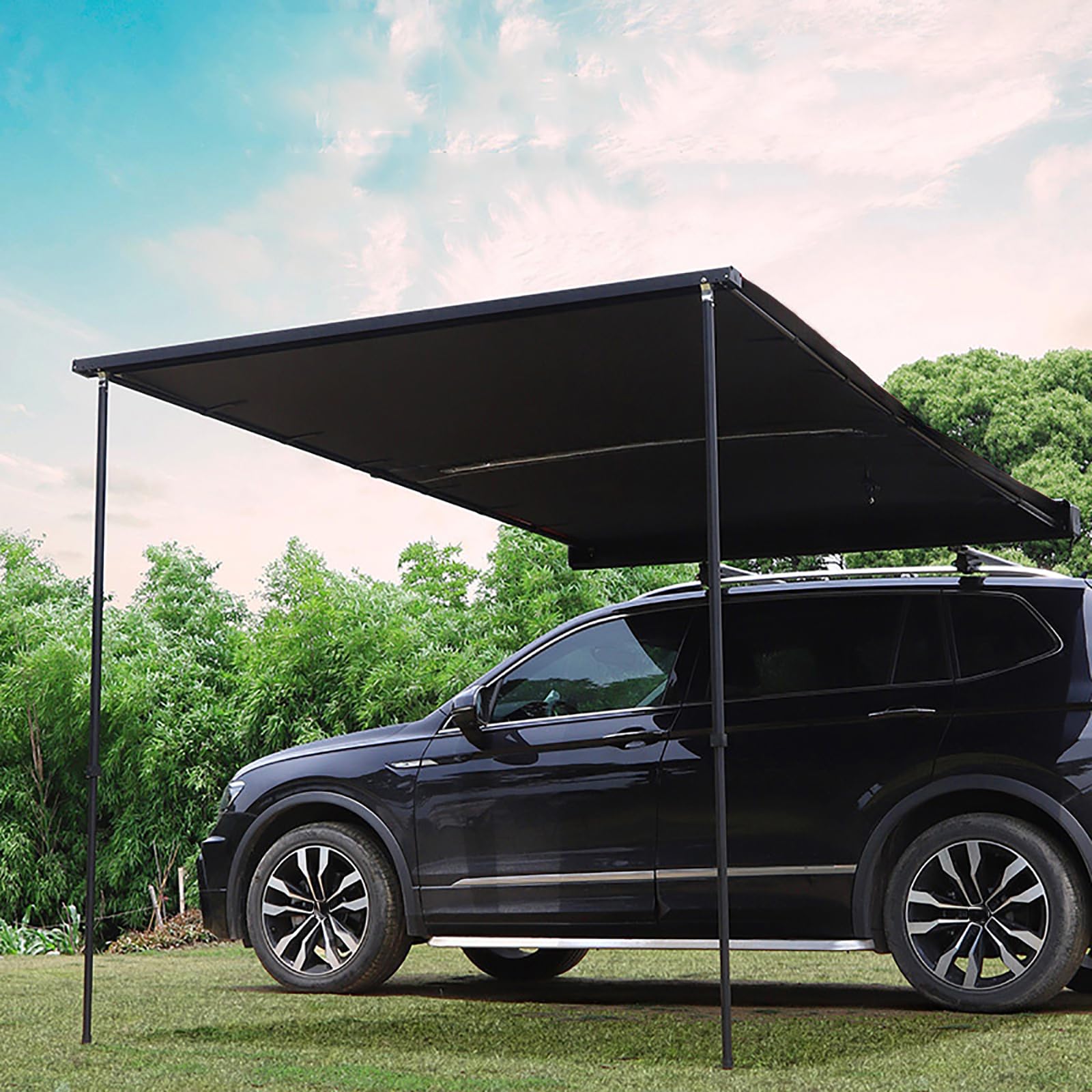 JCSRYD Car Awning Camping Outdoor Retractable Car Side Awning, Pull-Out Ripstop Vehicle Awning Overland Camping, PU5000mm, Weather-Proof, for SUV/Truck/Van (Size : 160x250cm/5.2x8.2ft)