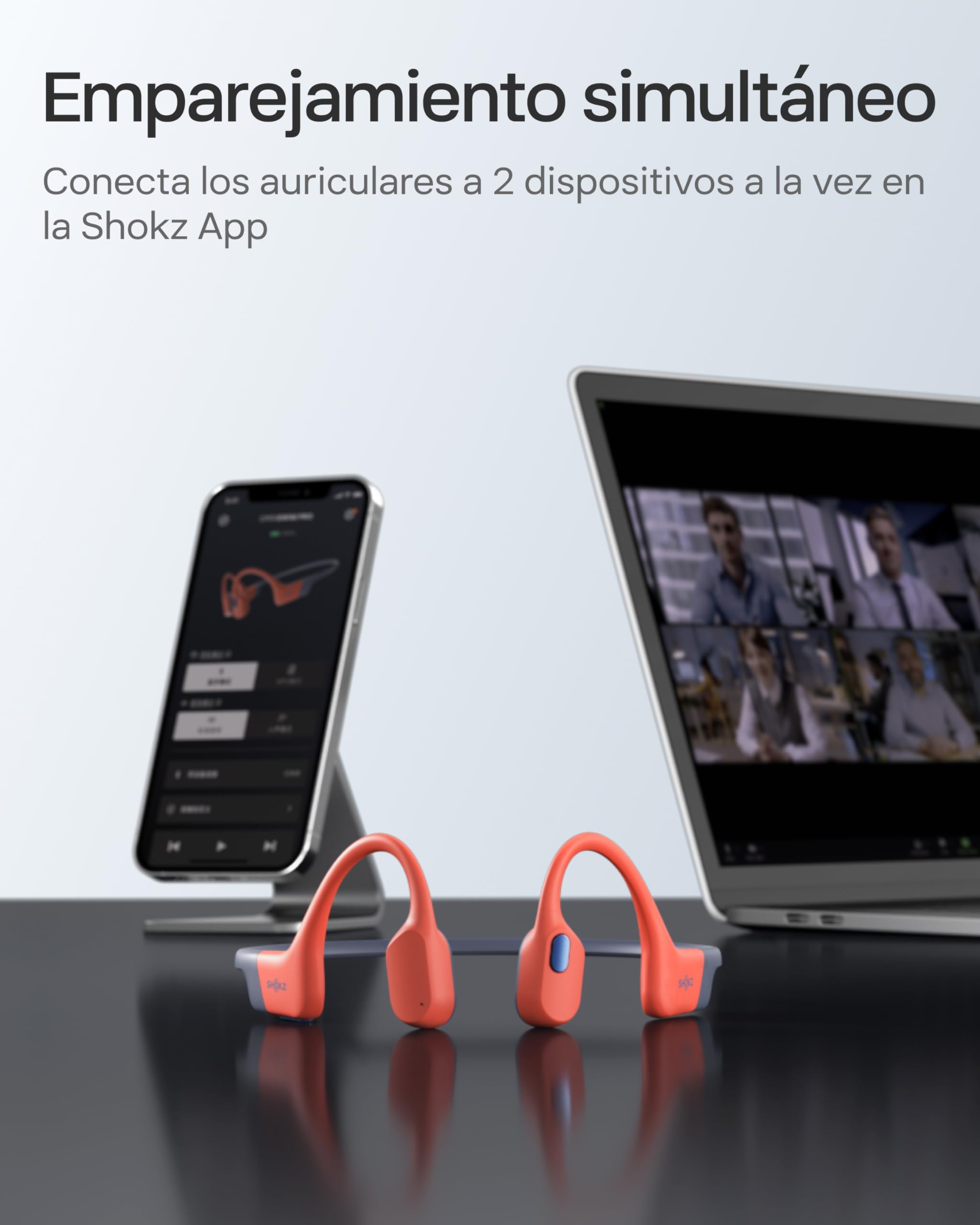 SHOKZ OpenSwim Pro Auriculares Conducción Ósea Natación Bluetooth 5.4, Rojo | Impermeable IP68 | Mics con Cancelación Ruido | Carga Inalámbrica | 9H Autonomía | 32GB MP3 | Open-Ear | para Nadar Deportivo
