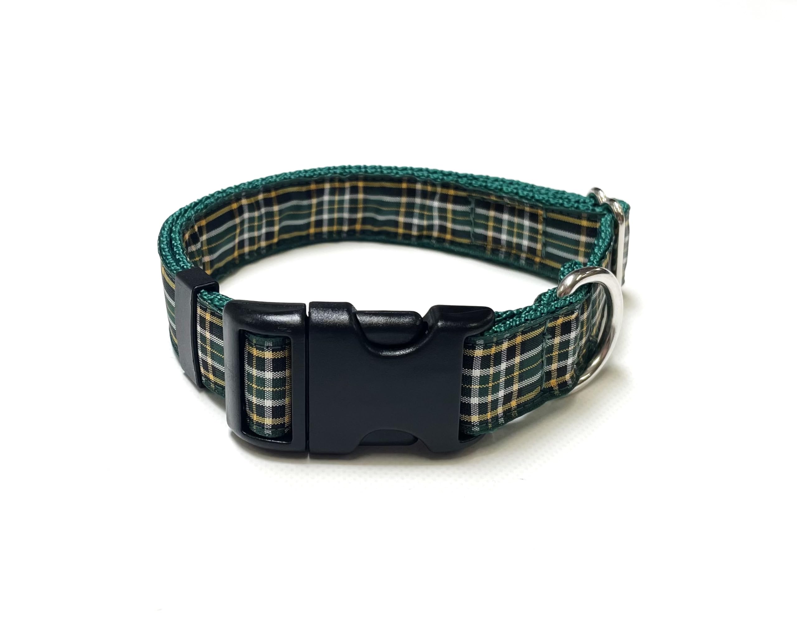 Tartan Dog Collar 25mm Wide Adjustable Comfortable Collar Small Medium Large All Dog Breeds (Medium (14" - 20"), 17. Irish National)