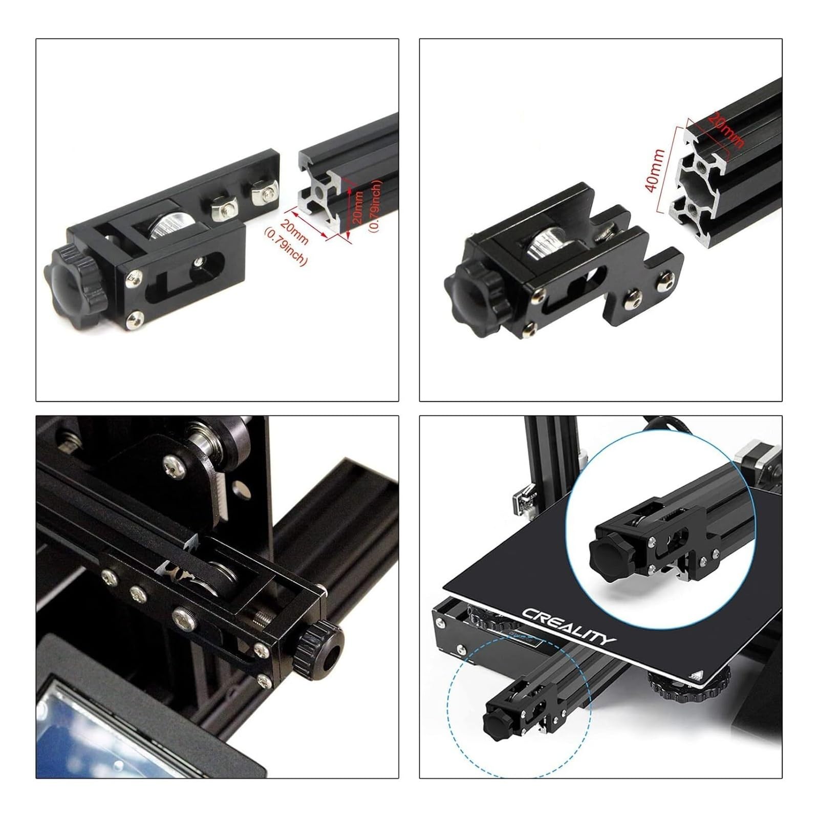 Compatible con Creality, Ender 3/CR10 X/Y Kit tensor de correa