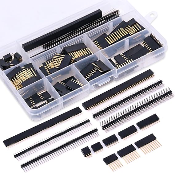 Glarks 112Pcs 2.54mm Male and Female Pin Header Connector