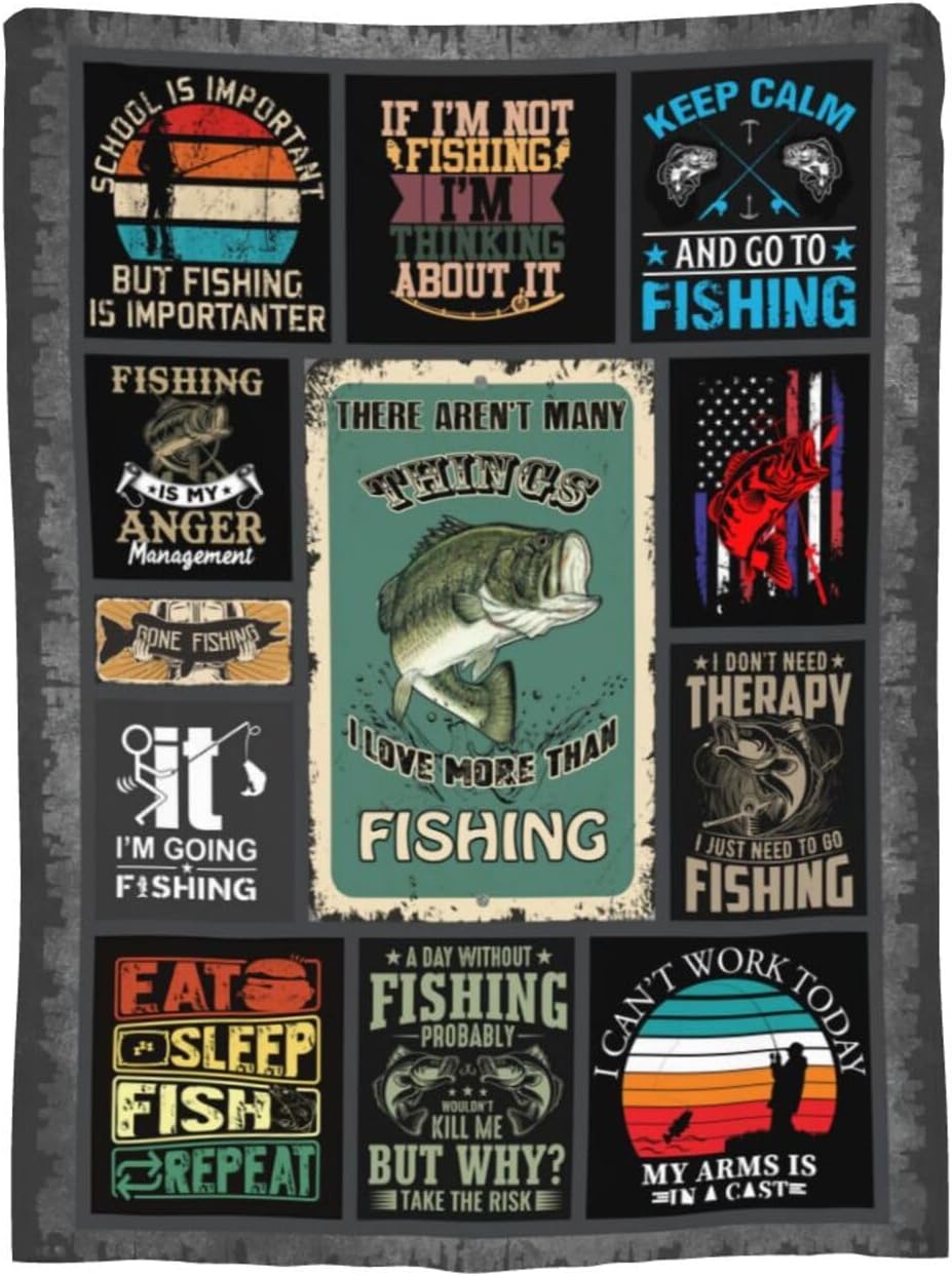 Fishing Gifts for Men Blanket,Fishing Stuff Gifts, Funny