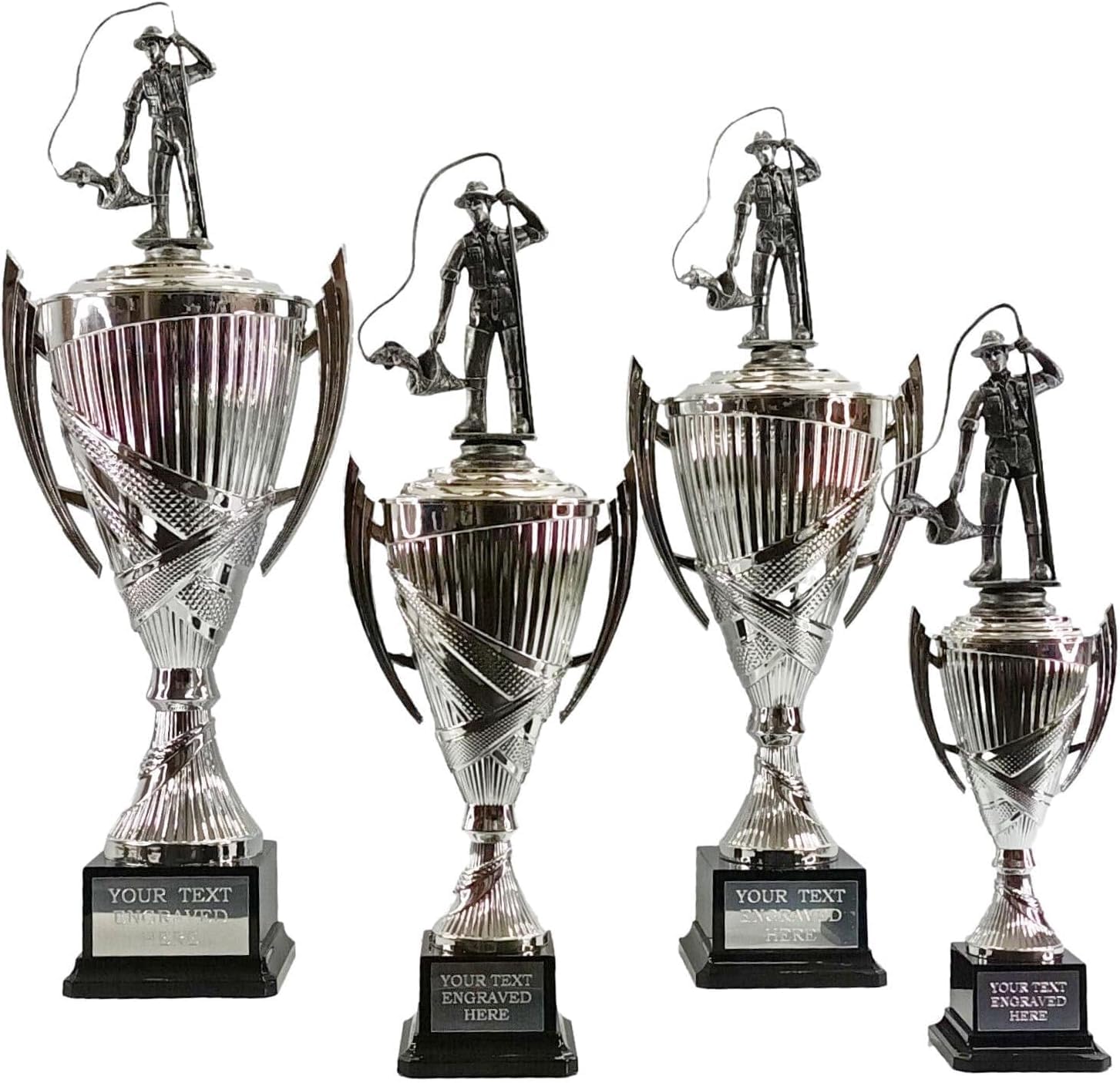 County Engraving Silver Personalised Presentation Cup Fisherman Fishing Trophy Award Engraved - Enter Your Own Custom Text (Small)
