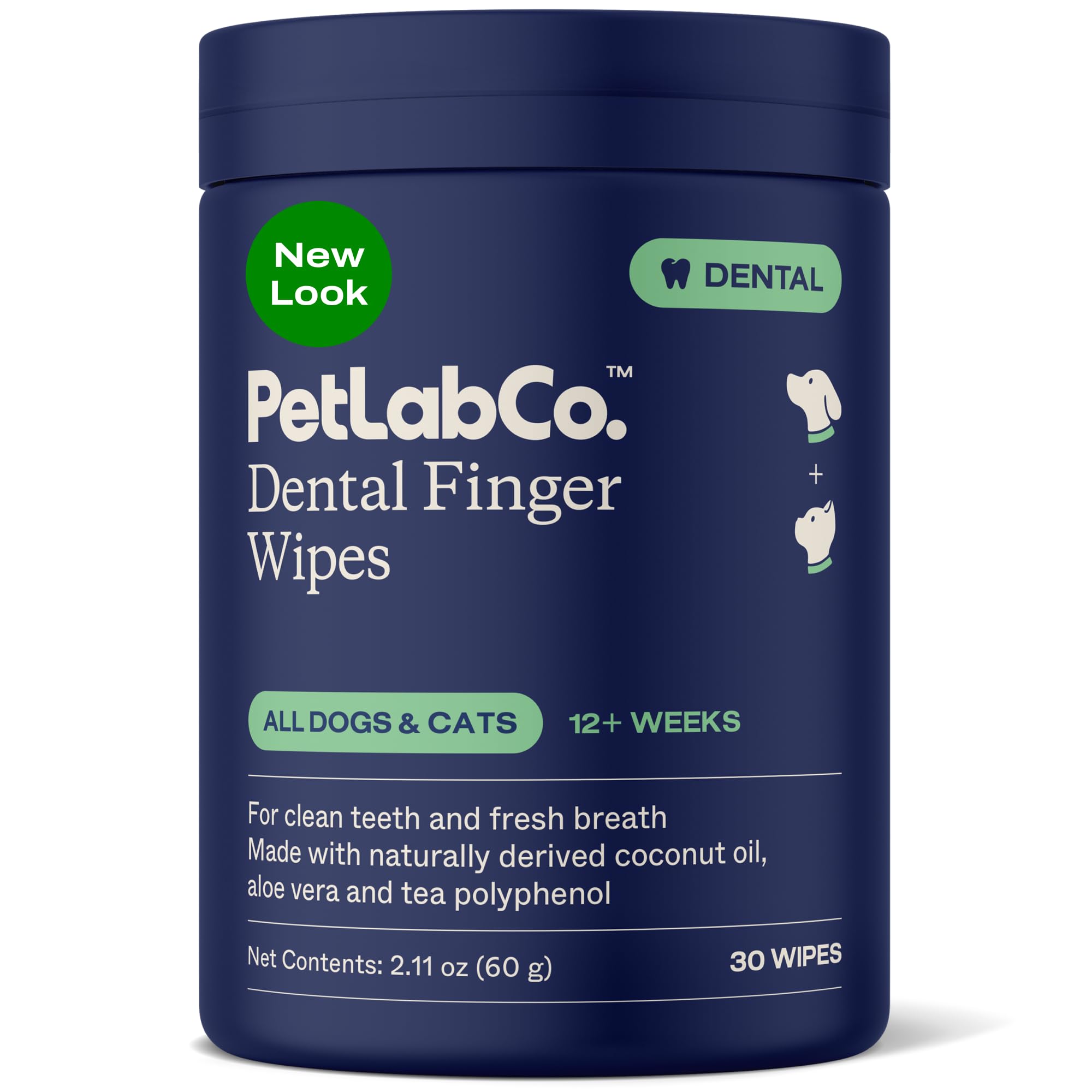 Dental Finger Wipes - Easy to Use Dog & Cat Teeth Cleaner - Freshens Breath & Provides A Thorough Clean – Supports Overall Oral Hygiene – Alcohol & Fragrance Free - Packaging May Vary