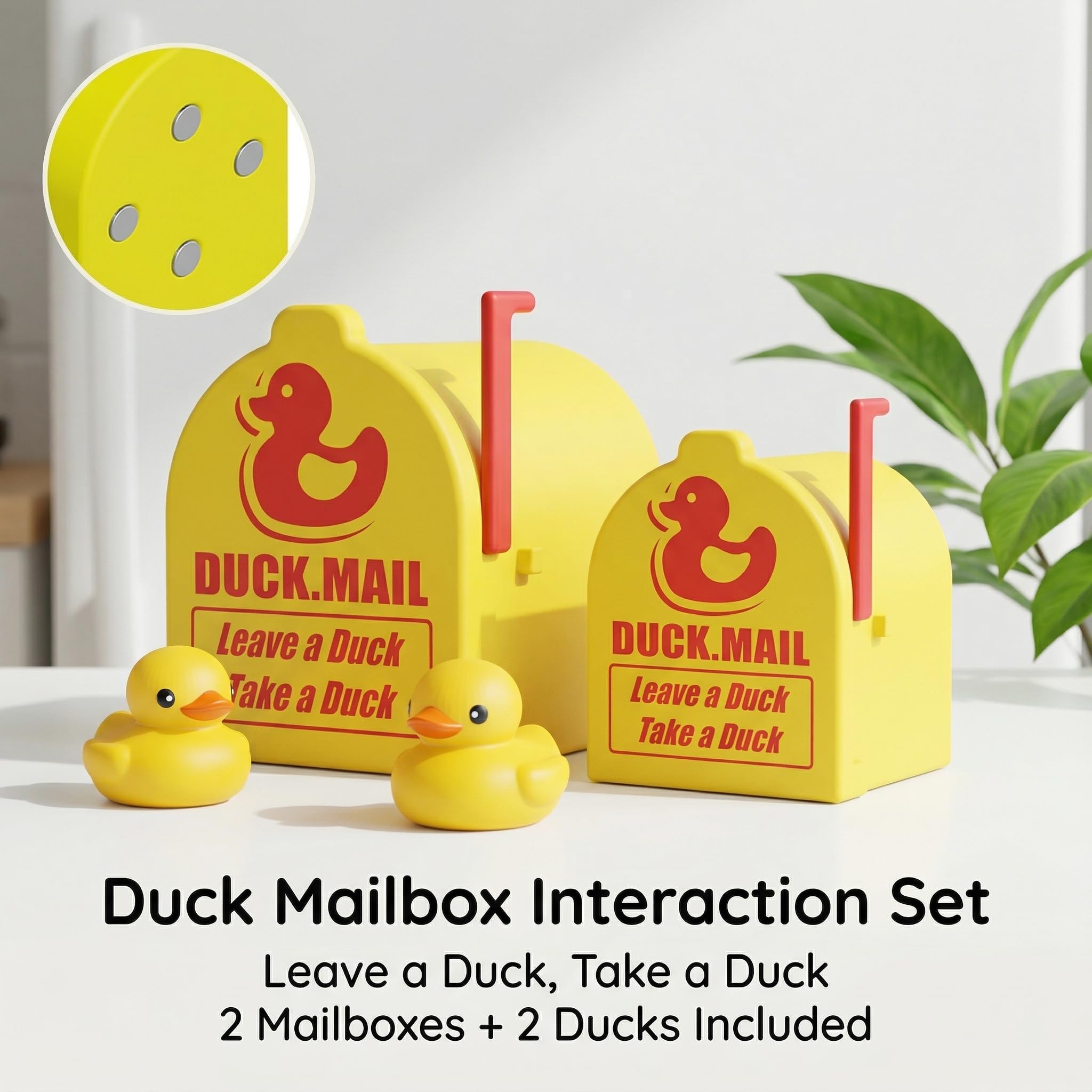 Maiguinzaa 2PCS Cruise Duck Mailbox, Magnetic Wall Mount for Cruise Ship Cabin Door, Cute Decor & Interactive Toy for Duck Hunting Game, Gift for Cruise Lovers (Yellow) — view 9