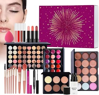 Beginner Makeup Kit - Cosmetic Set, Beauty Box | Holiday Gift Collection With Earth Gradient Eyeshadow Palette, Lip Gloss And Lipstick, Complete Starter Kit For Women | Med Jordtonad Ögonskuggpalett, Läppglans Och Läppstift, Komplett Startpaket För Kvinnor
