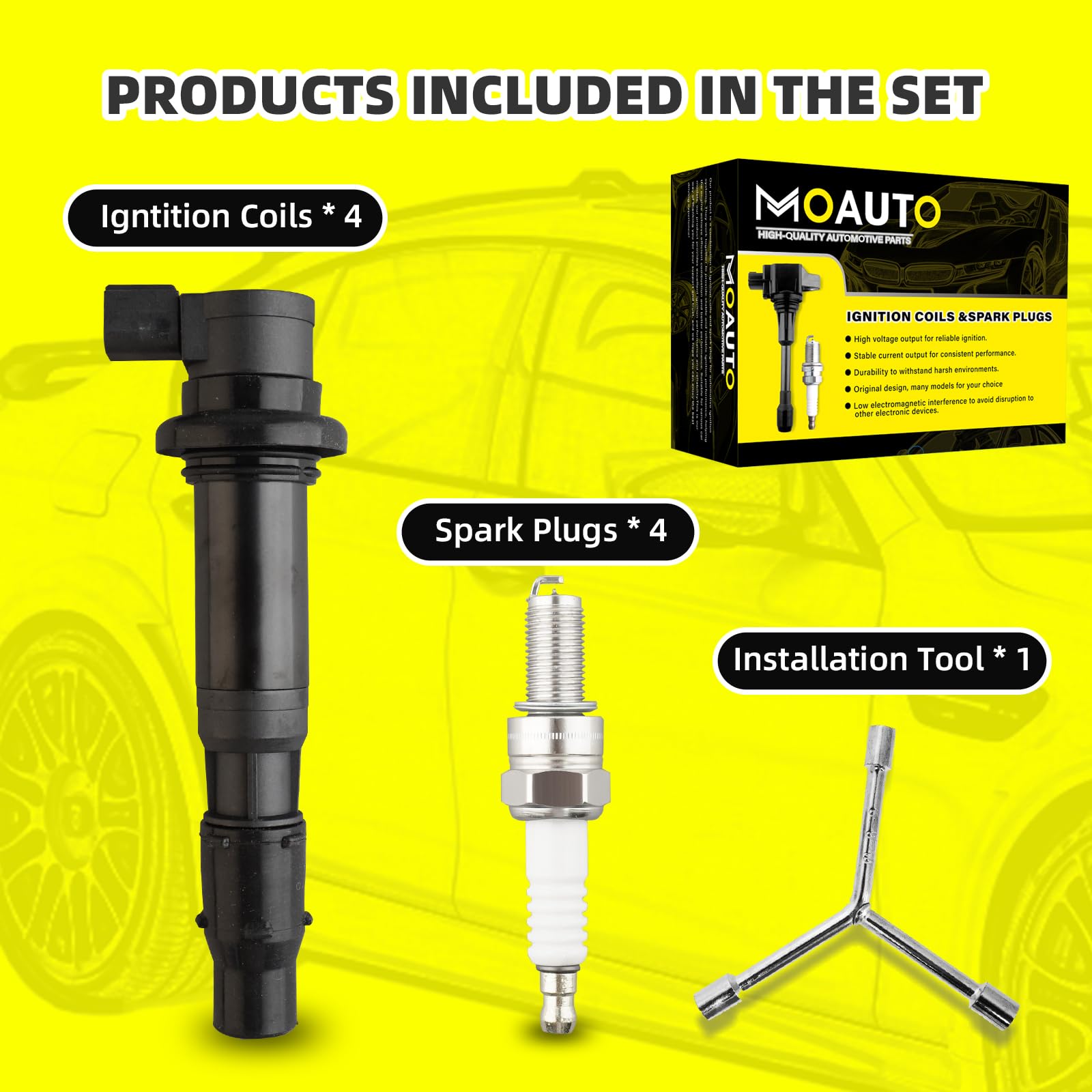 Amazon.com: MOAUTO Set of 4 Ignition Coils Pack F6T553 21171-1272