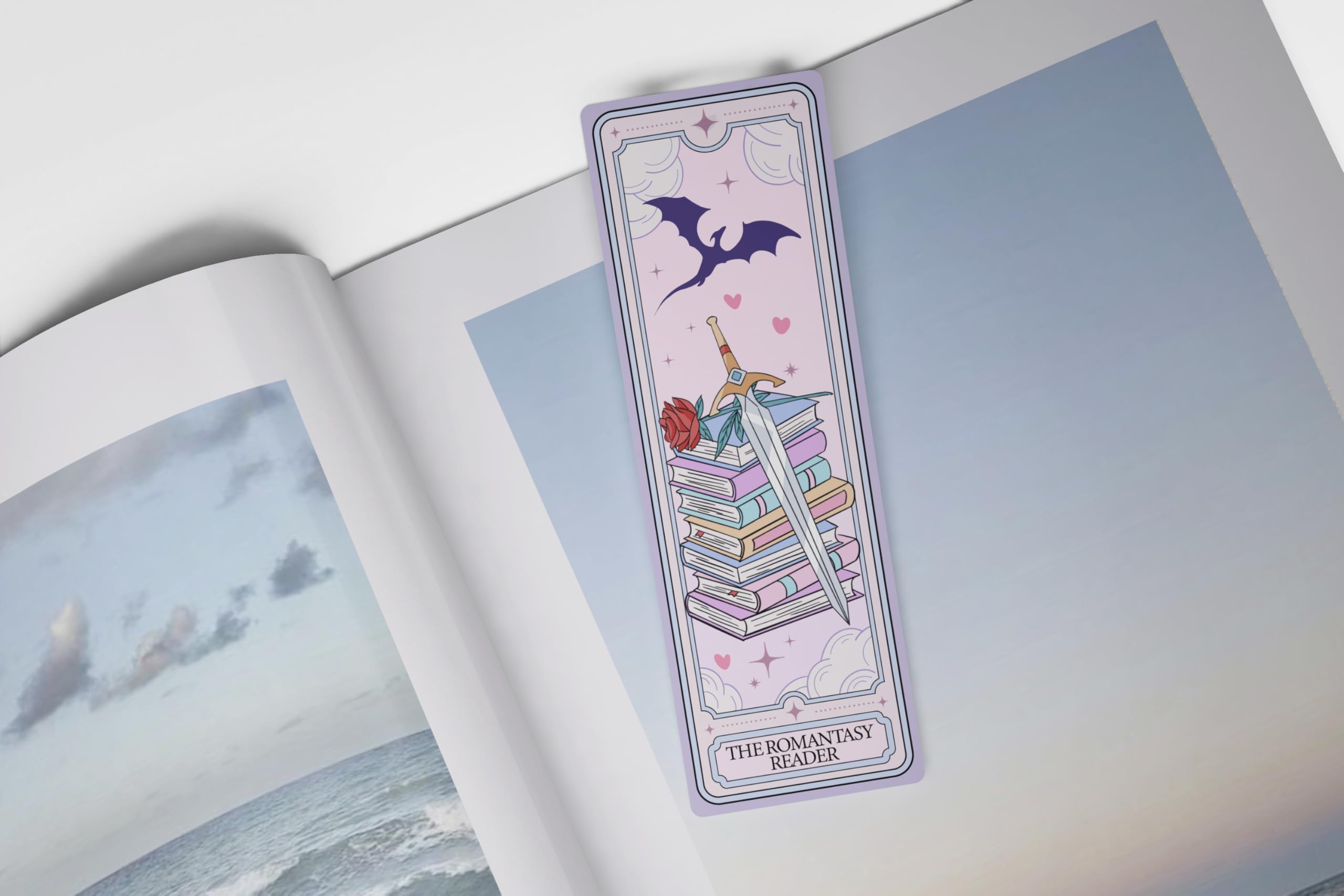 TwoDays Fantasy Merch Bookmarks For Book Lovers, Tarot Witchy Dragons Gothic Horror Book Accessories For Bookish Gifts (Set Of 10, 6'' X 2