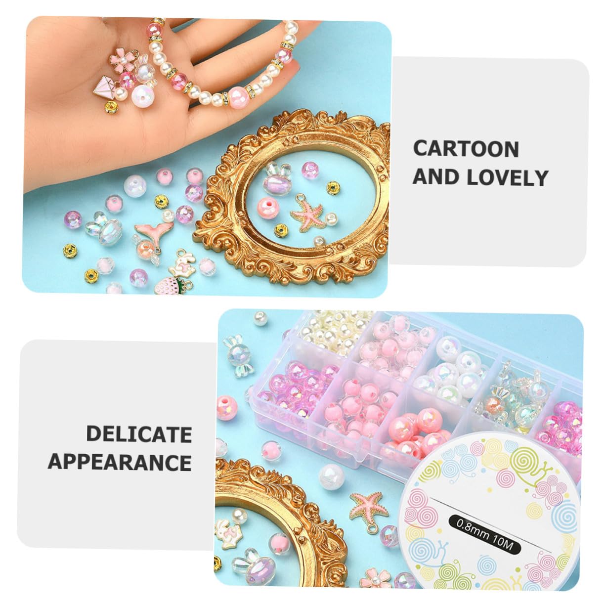 VILLCASE 3ensembles Kit De Fabrication De Bijoux Ensemble De Perles Pour Bracelet Charm Avec Perles Étoile Cœur Bricolage Créatif Pour Adultes