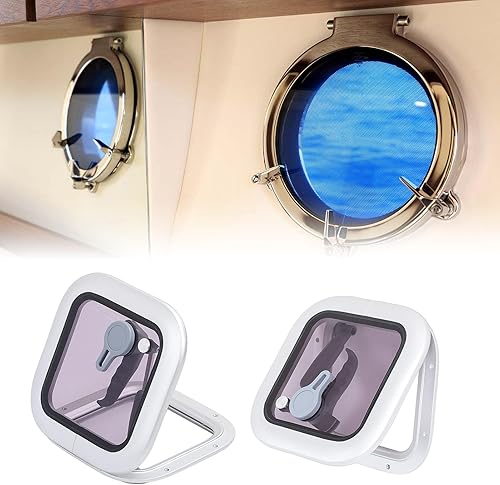 Miniatura 8 de Ventana de ojo de buey, compartimento cuadrado de almacenamiento de barco de 10.236 x 10.236 in, ventana de tragaluces de buey con ventilación para