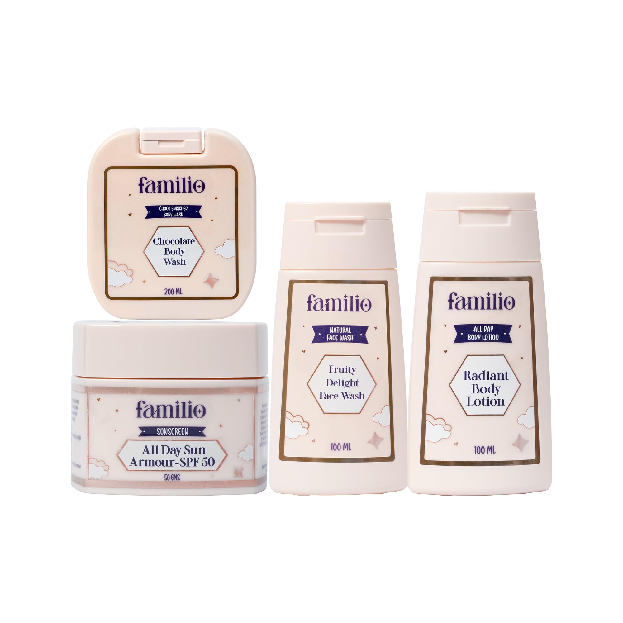 Familio Teen Girl Face & Body Care Set, Chocolate Body Wash 200ml, Radiant Body Lotion 100ml, Fruity Delight Face Wash 100ml, All Day Sun Armor SPF-50 50g-image-15