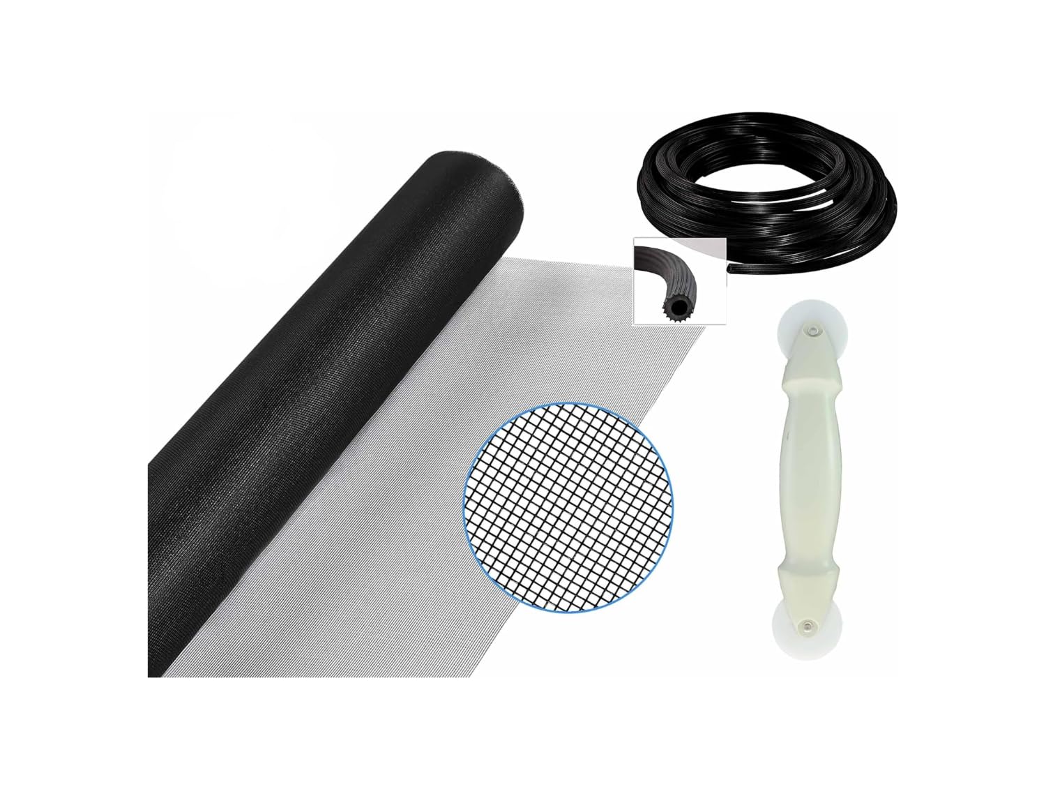 WRS 36x84 Window Screen Repair Kit, Charcoal Fiberglass Mesh, for Windows