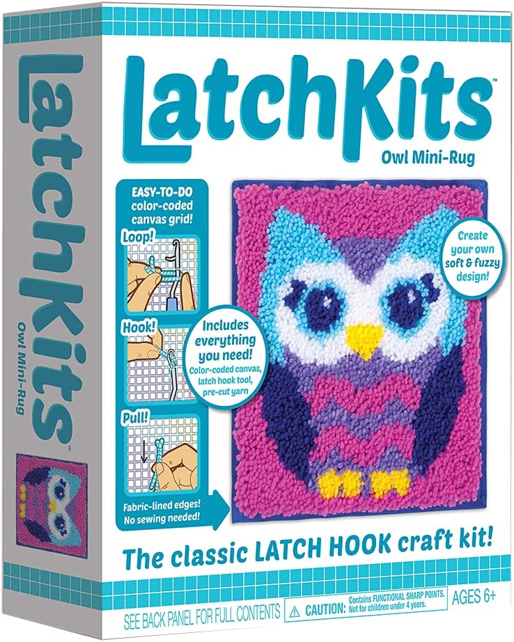 Mini-Rug Sewing Kit The Classic Latch Hook Craft Kit - Owl