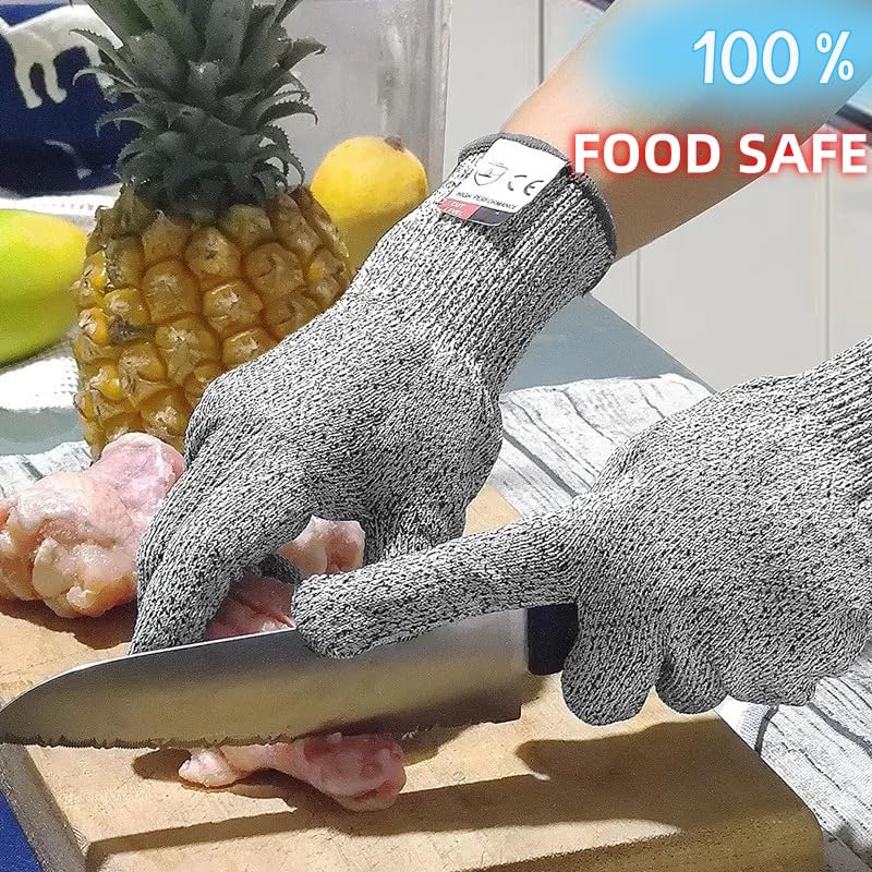LuminaLiftCure Cut Resistant Gloves Food Grade Level 5 Protection,Machine Washable Kitchen Work Cut Proof Gloves, 2 Pair?Suitable for Kitchen Vegetable Cutting, Cargo Handling, Gardening, Woodworking