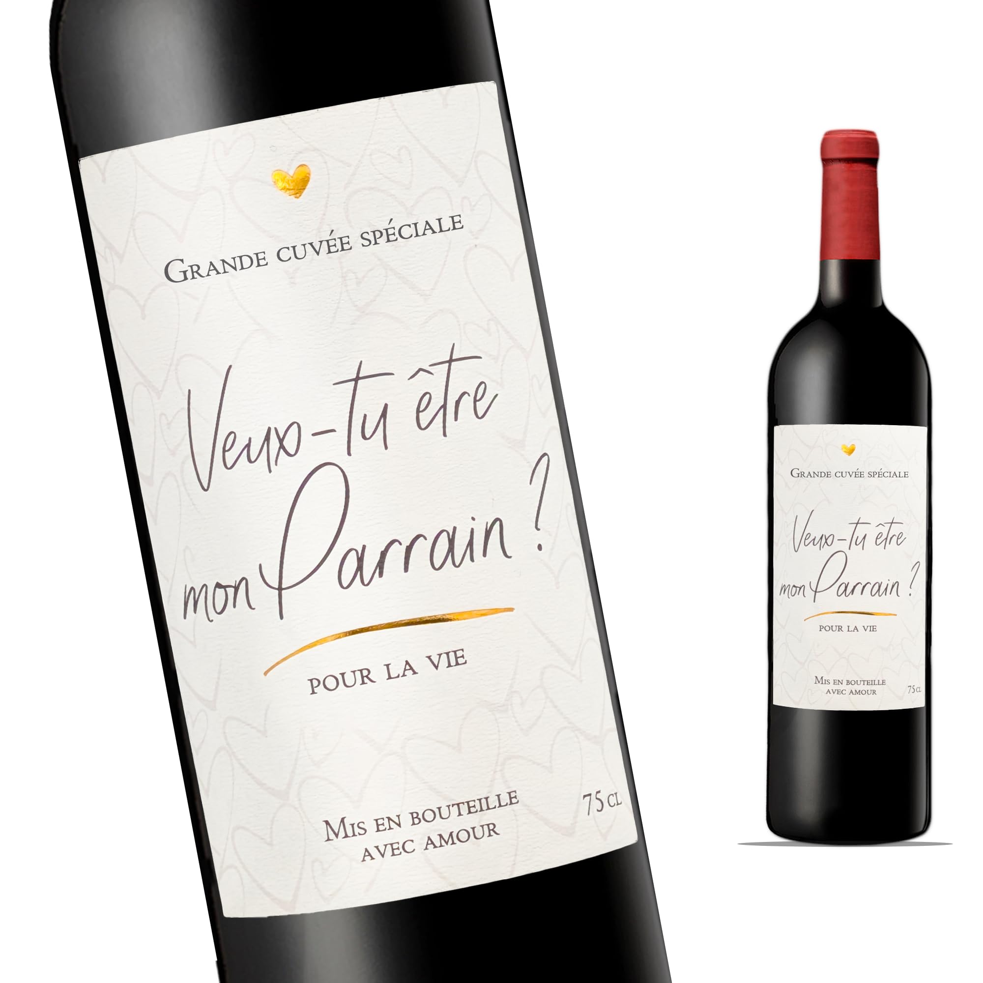 FunFest Etiquette Bouteille de Vin Demande Parrain Style Grande Cuvée